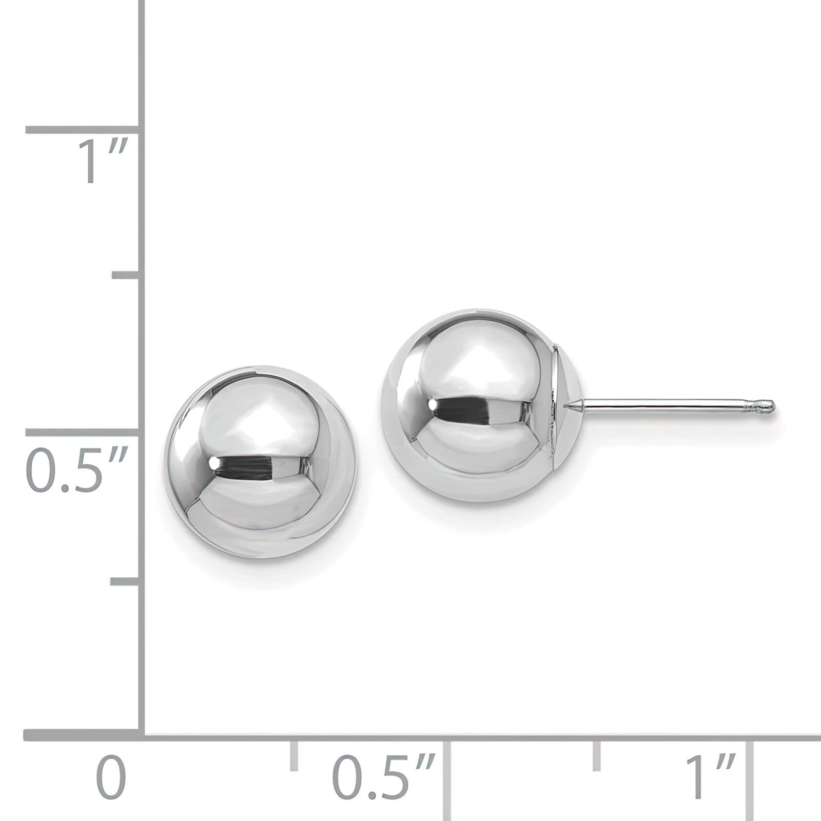 14K White Gold 8mm Ball Stud Earrings - Classic Minimalist Jewelry for Women, Perfect for Everyday Wear, Parties & Gifts