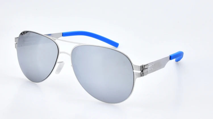 **Aimee Men's Polarized Sunglasses - Full Rim Oval Double Bridge Stainless Steel Frame - UV Protection for Driving, Fishing & Outdoor Activities (Model 6114)**