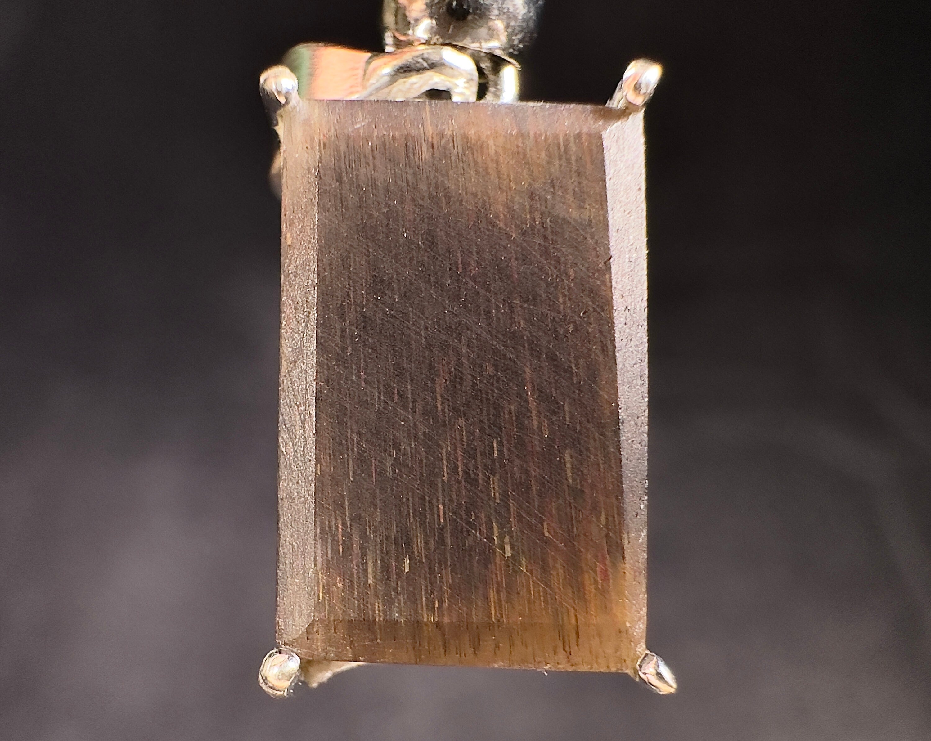 Genuine Rainbow Meteor Shower Sunstone Crystal Pendant from Tanzania - Sterling Silver Rectangle Jewelry for Women | Perfect for Gift Giving, Special Occasions & Boho Fashion