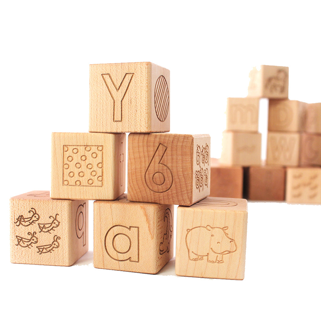 LIMITED EDITION Erica Alphabet Blocks - Wooden Educational Toys for Toddlers, ABC Learning Blocks for Kids - Perfect for Preschool Learning, Baby Shower Gifts & Nursery Decor