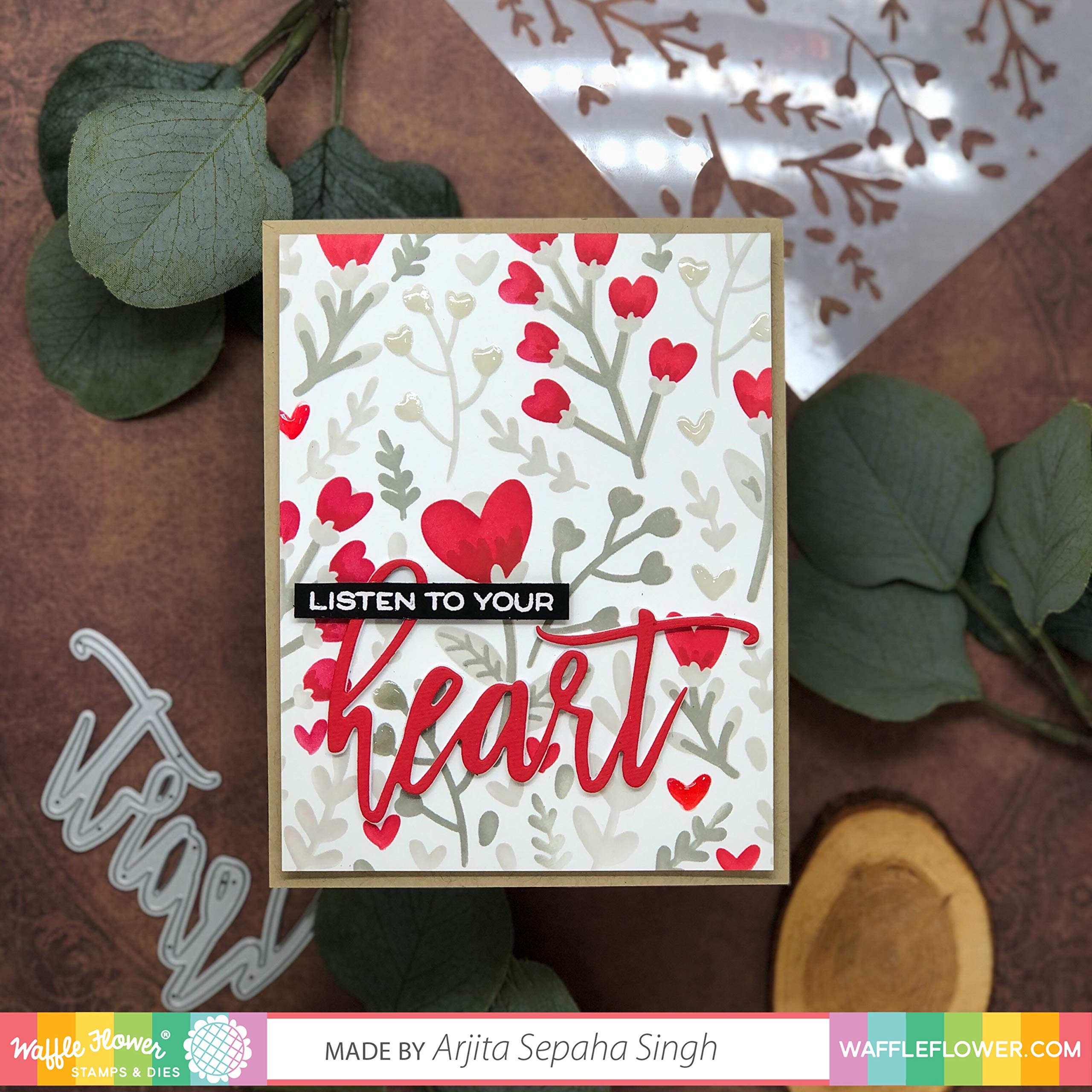 Waffle Flower Oversized Heart Stamp Set for Card Making, Scrapbooking & DIY Crafts - Perfect for Valentine's Day, Wedding Invitations & Handmade Greeting Cards
