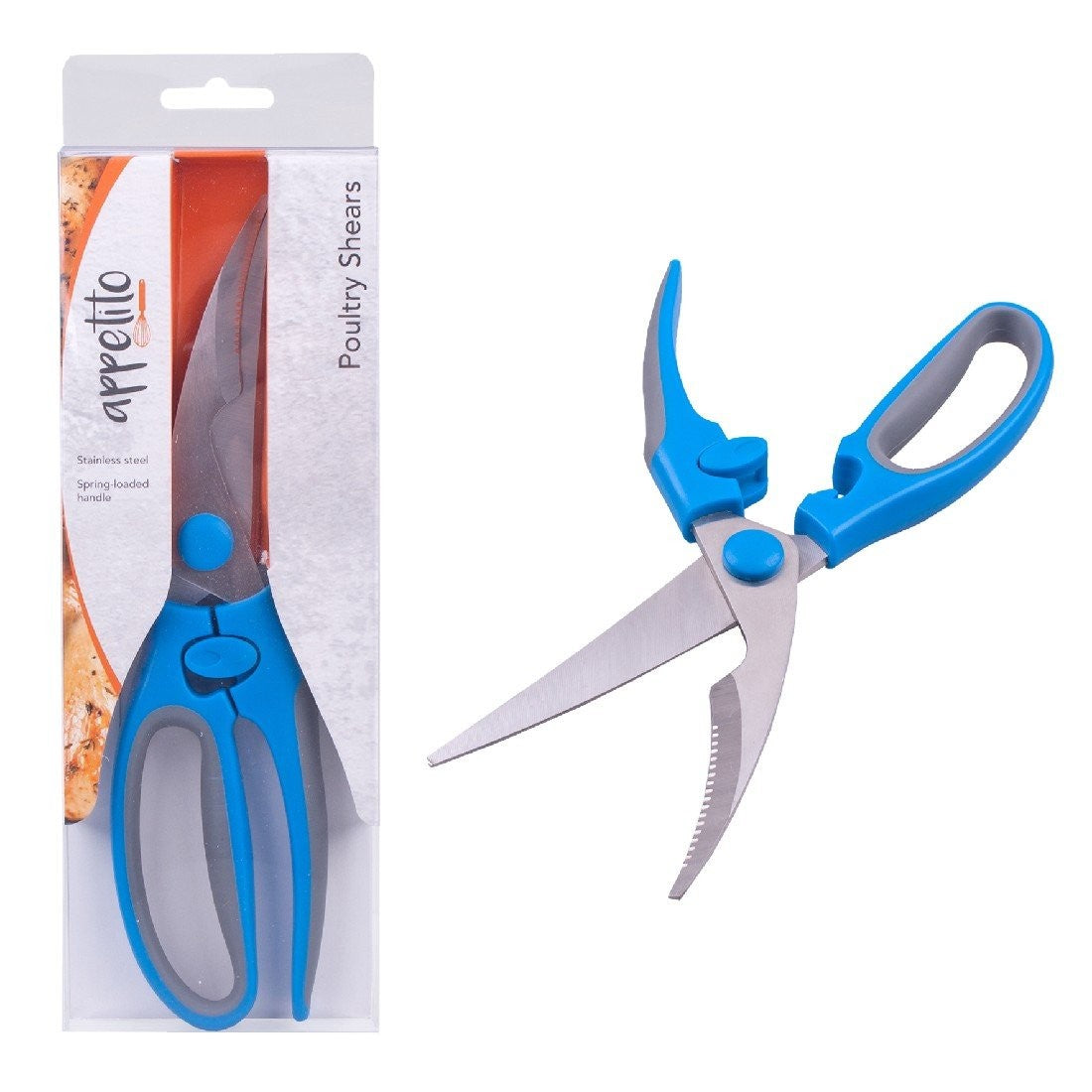 Premium Appetito Poultry Shears - Heavy Duty Kitchen Scissors for Cutting Chicken, Turkey & Bones - Ergonomic Non-Slip Handles - Perfect for Home Chefs, Butchers & BBQ Enthusiasts