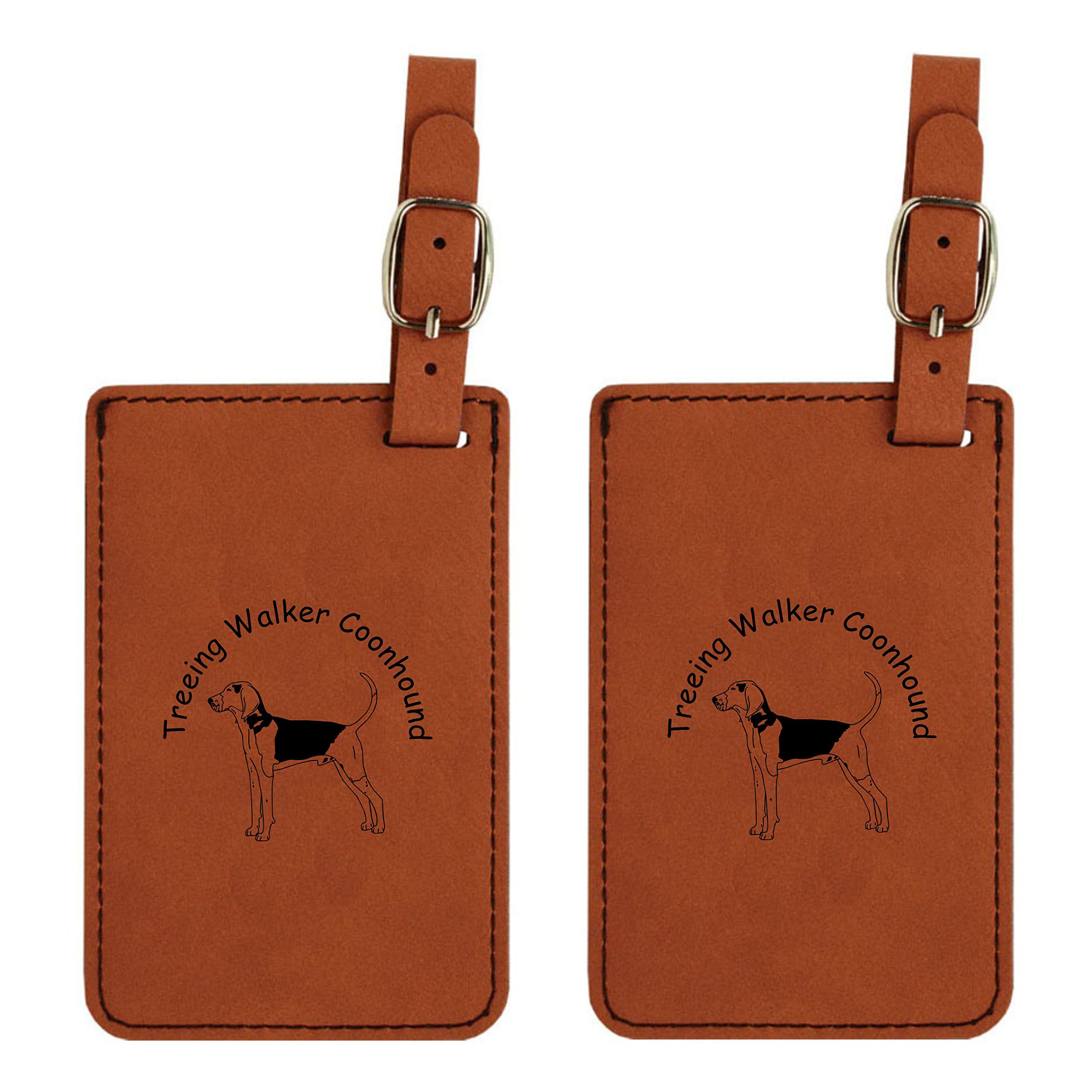 Treeing Walker Coonhound Standing Dog Luggage Tags - 2 Pack (L4187) - Durable Pet ID Tags for Travel, Suitcases & Backpacks