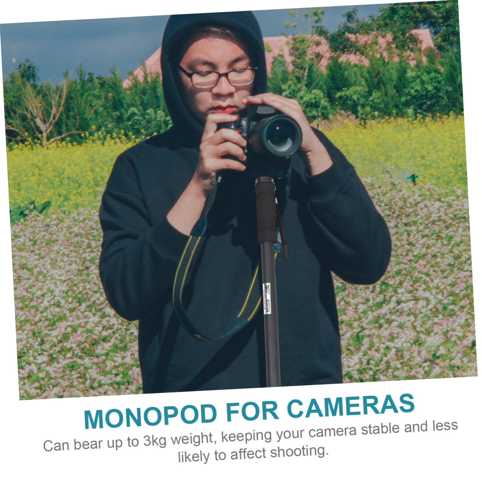 HOMSFOU Aluminum Alloy Telescopic Monopod Tripod Stand for DSLR Camera & Smartphone - Portable Phone Tripod with Adjustable Height WT1003 - Perfect for Travel, Vlogging, Photography & Live Streaming
