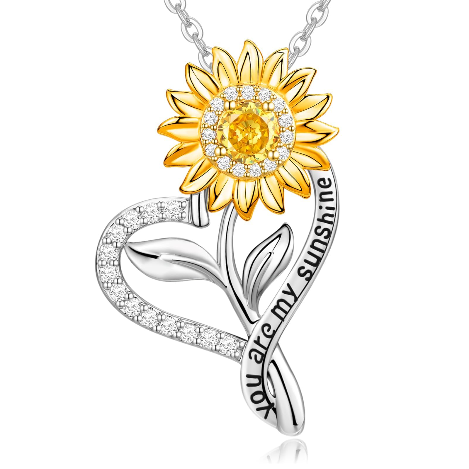 18K Gold Plated Sunflower Necklace for Women - Elegant Anniversary, Birthday & Valentine's Day Gift for Wife, Girlfriend, Mom, Daughter, Sister & Friend - 