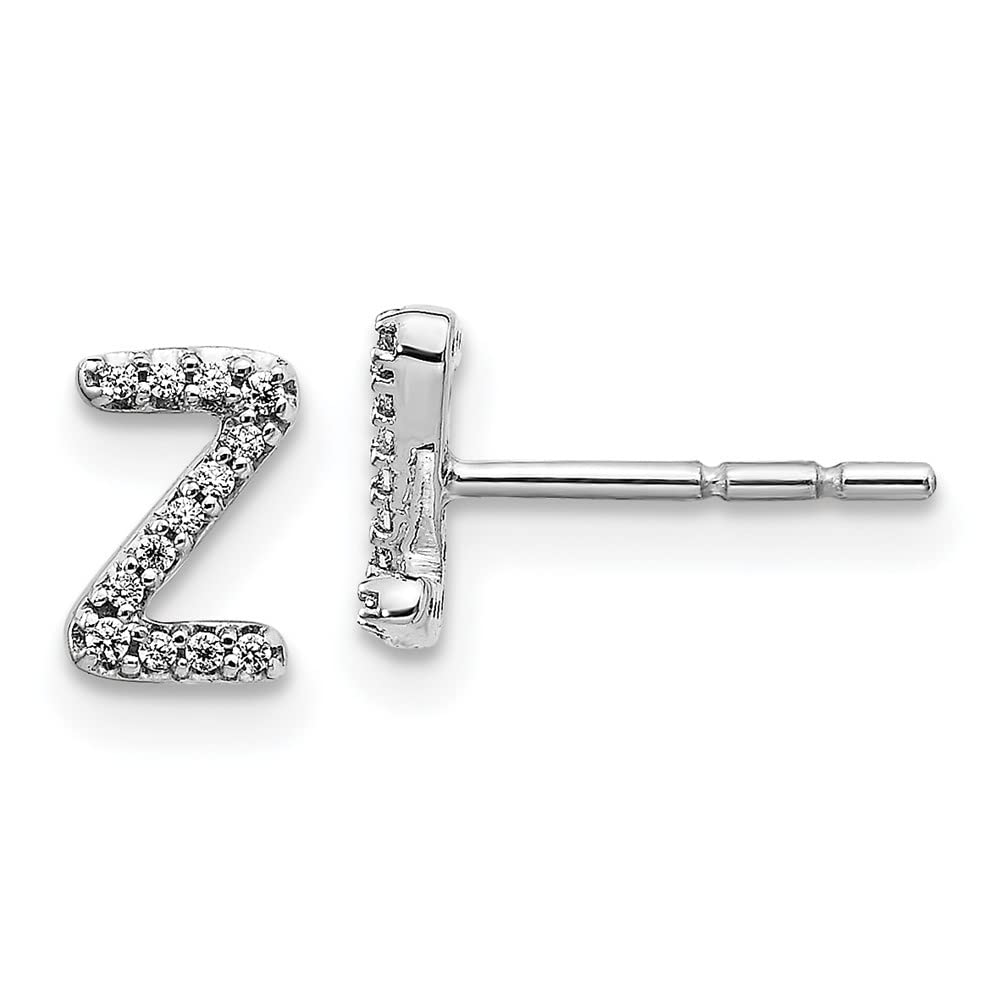 14K White Gold Lab-Grown Diamond Letter 
