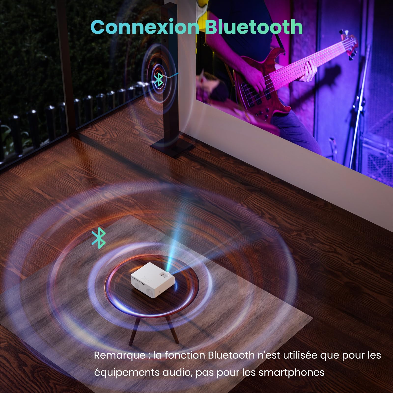 HOPVISION 12000 Lumen 4K Video Projector, Mini WiFi Bluetooth Projector, Native 1080P HD Projector for Movies & Gaming - Compatible with Smartphone, HDMI, USB, Laptop, Fire Stick, PS5 - Perfect for Home Theater, Outdoor Movie Nights & Gaming Setup