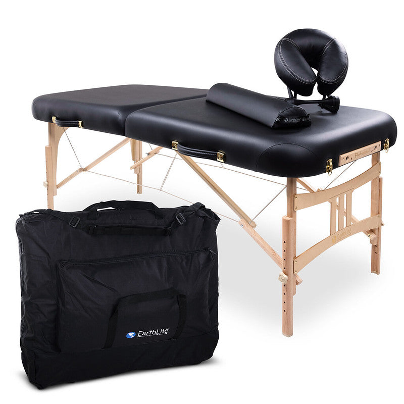 Earthlite Pro Endeavor Portable Massage Table Package - Lightweight & Durable Black Massage Bed for Professional & Home Use - Perfect for Therapists, Spas & Relaxation