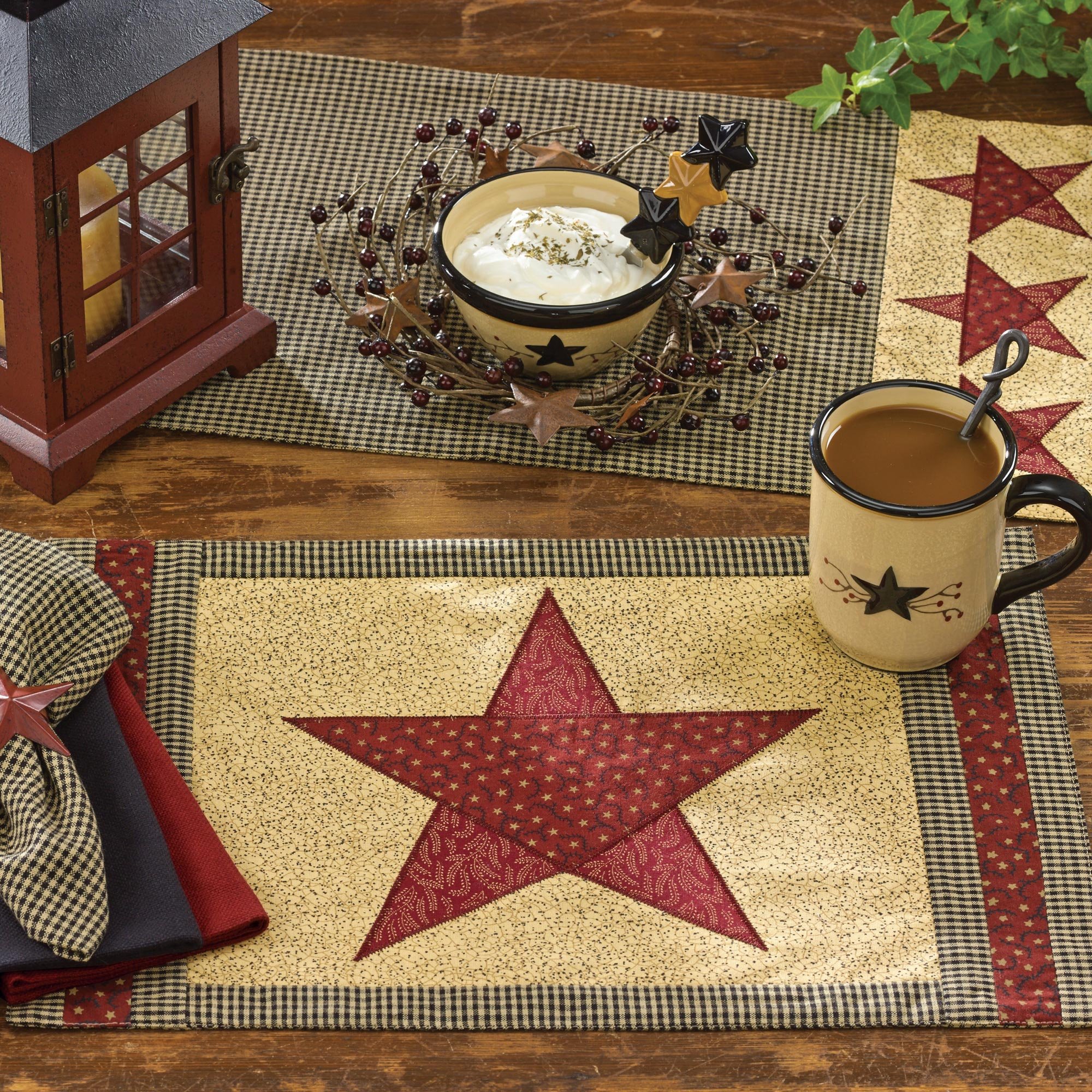 Park Designs Country Star Placemat Set of 4 - Stylish and Durable Placemats for Dining Table Decor, Farmhouse Kitchen, and Holiday Entertaining