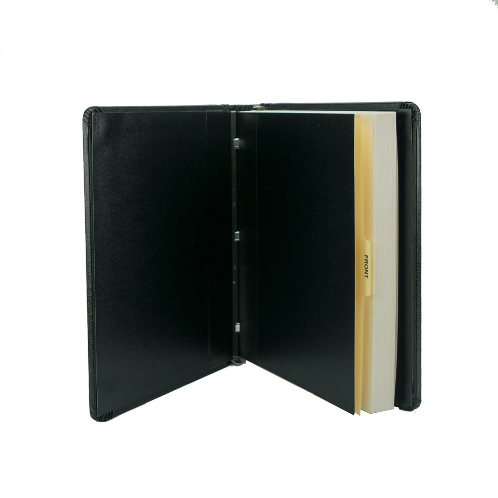 Blumberg Hylson Minute Books - 2 Pack Letter Size Binder with 125 Sheets Paper - Black Imitation Leather for Business Meetings & Corporate Record Keeping