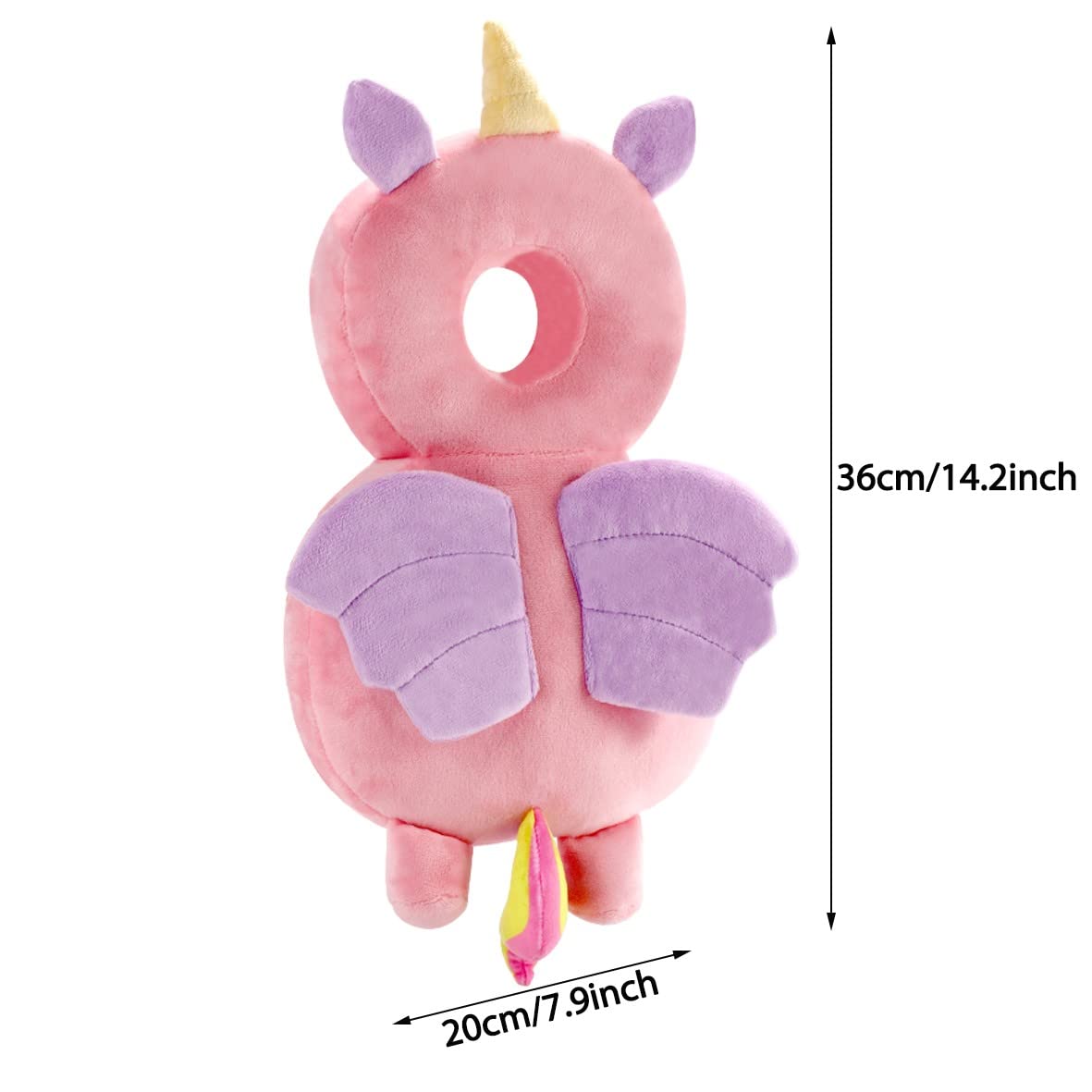 Baby Head Protector Safety Pad - Adjustable Toddler Head Protection for Walking & Crawling | Soft Unicorn Design | Perfect for Home, Daycare & Outdoor Play (Pink)