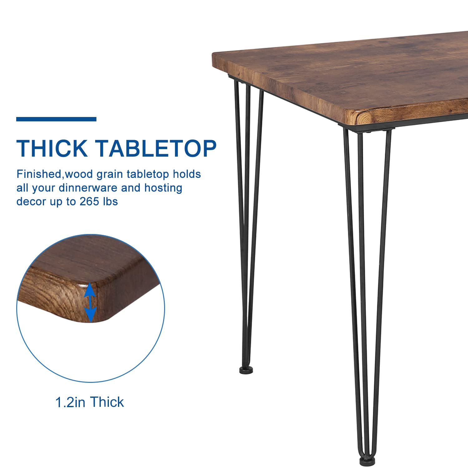 VECELO 3-Piece Dining Table Set with PU Cushion Chairs - Compact Kitchen Table for Small Spaces | Perfect for Apartments, Breakfast Nooks & Cozy Dining Areas