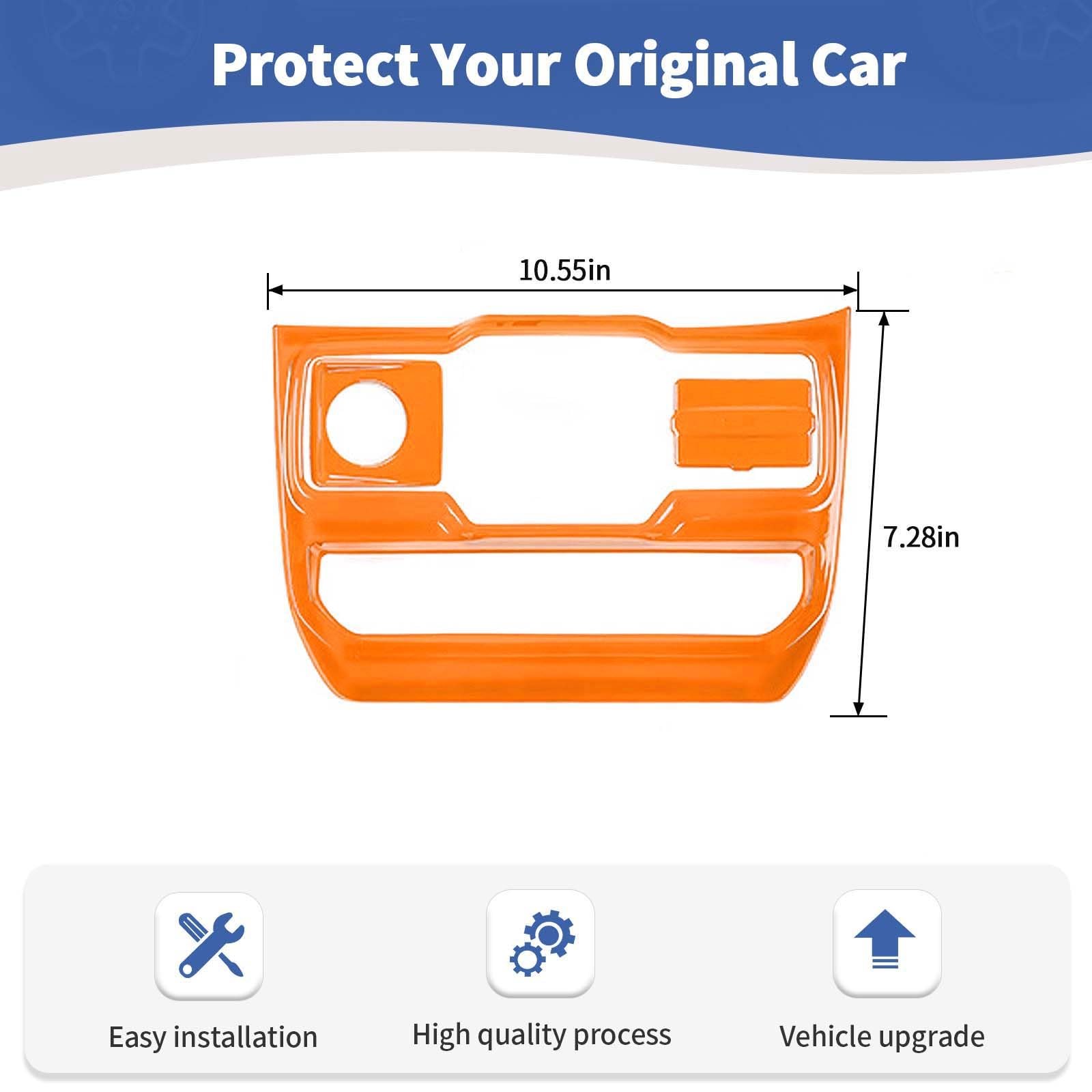 RT-TCZ Jeep JL Center Dash Window Switch Panel Trim Media Port Cover - Compatible with Jeep Wrangler JL/JLU & Gladiator JT 2018-2024 - Orange Interior Accessories (3-Piece Set) - Perfect for Off-Roading & Interior Customization