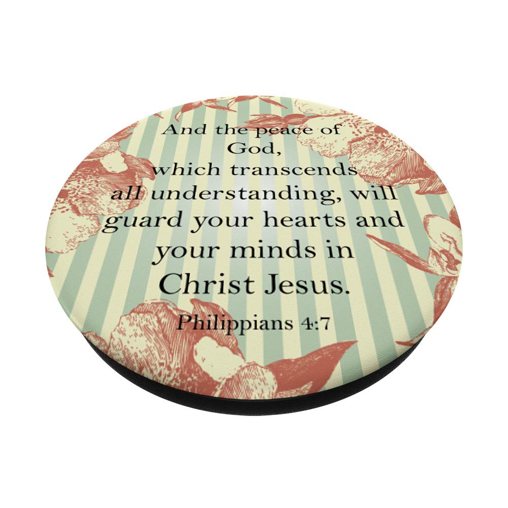 Bible Verse PopSockets Grip - Philippians 4:7 'Peace of God' Phone Stand for iPhone & Android - Perfect for Daily Devotion & Christian Gifts
