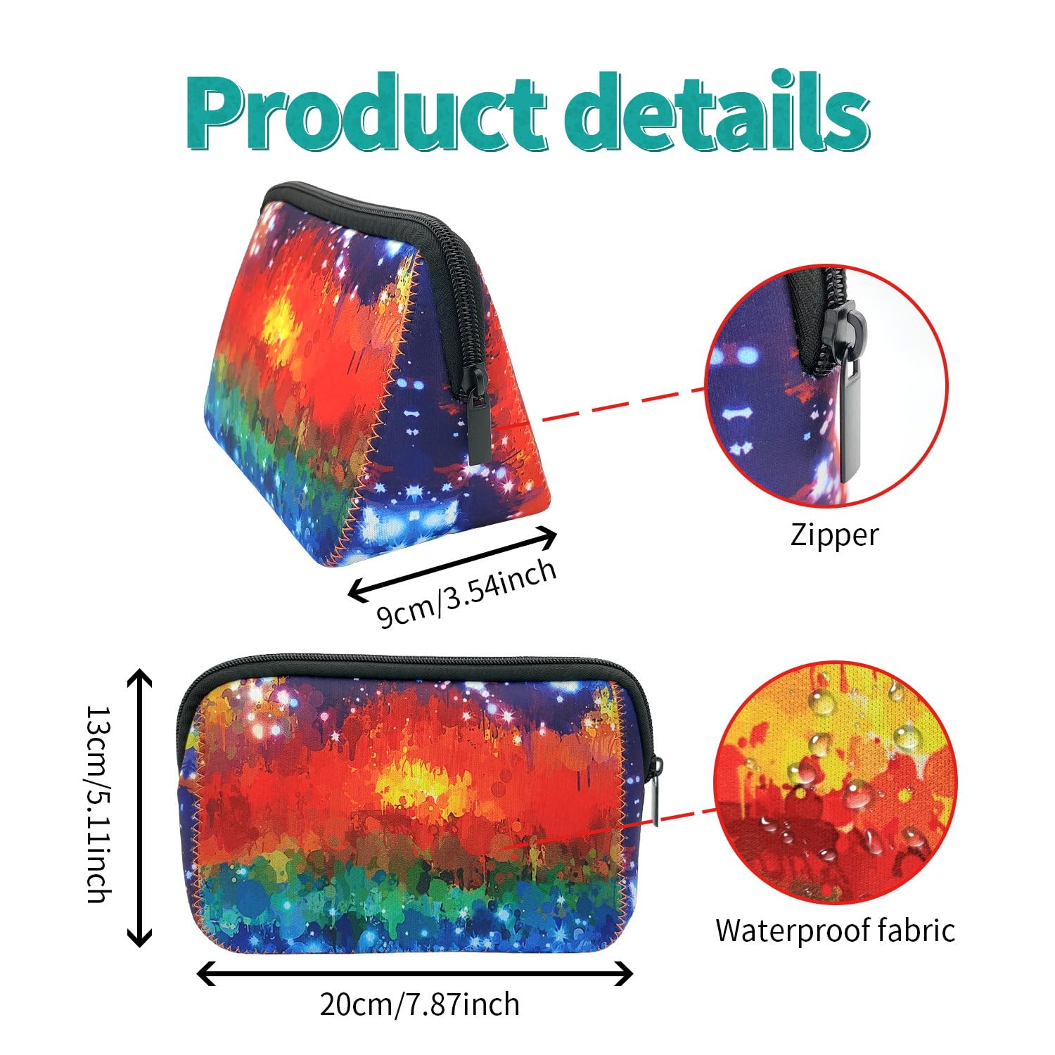 Waterproof Neoprene Cosmetic Bag - Travel Toiletry Organizer for Women | Perfect for Makeup & Travel Essentials