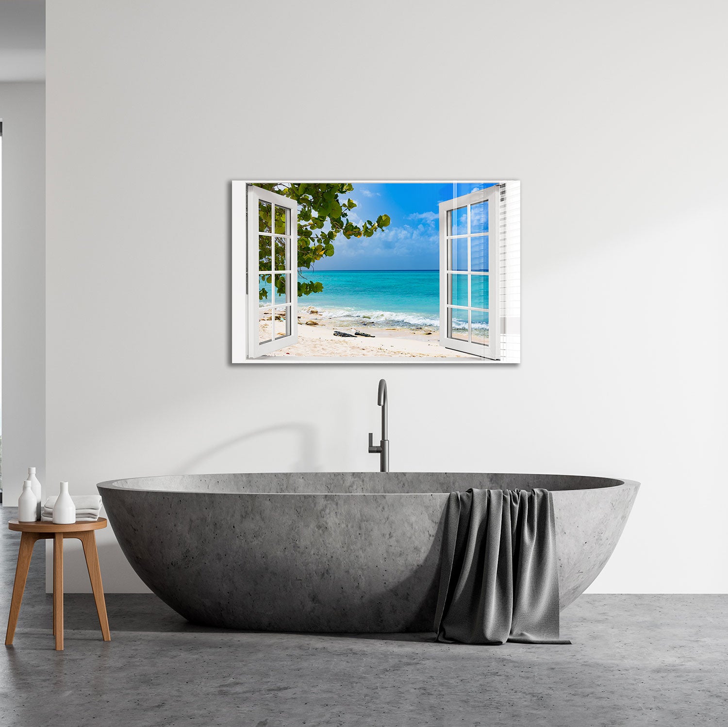 Stunning Beach View Window Decals - Perfect for Home, Office & Relaxation Spaces | Coastal Scenery Wall Art for Decor