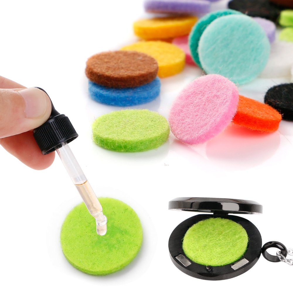 60 PCS Essential Oil Refill Pads - 0.67 Inch Aromatherapy Felt Pads for Diffuser Necklace, Bracelet & Car Vent Clip - Multi-Colored Replacement Pads for Relaxation, Stress Relief & Home Fragrance