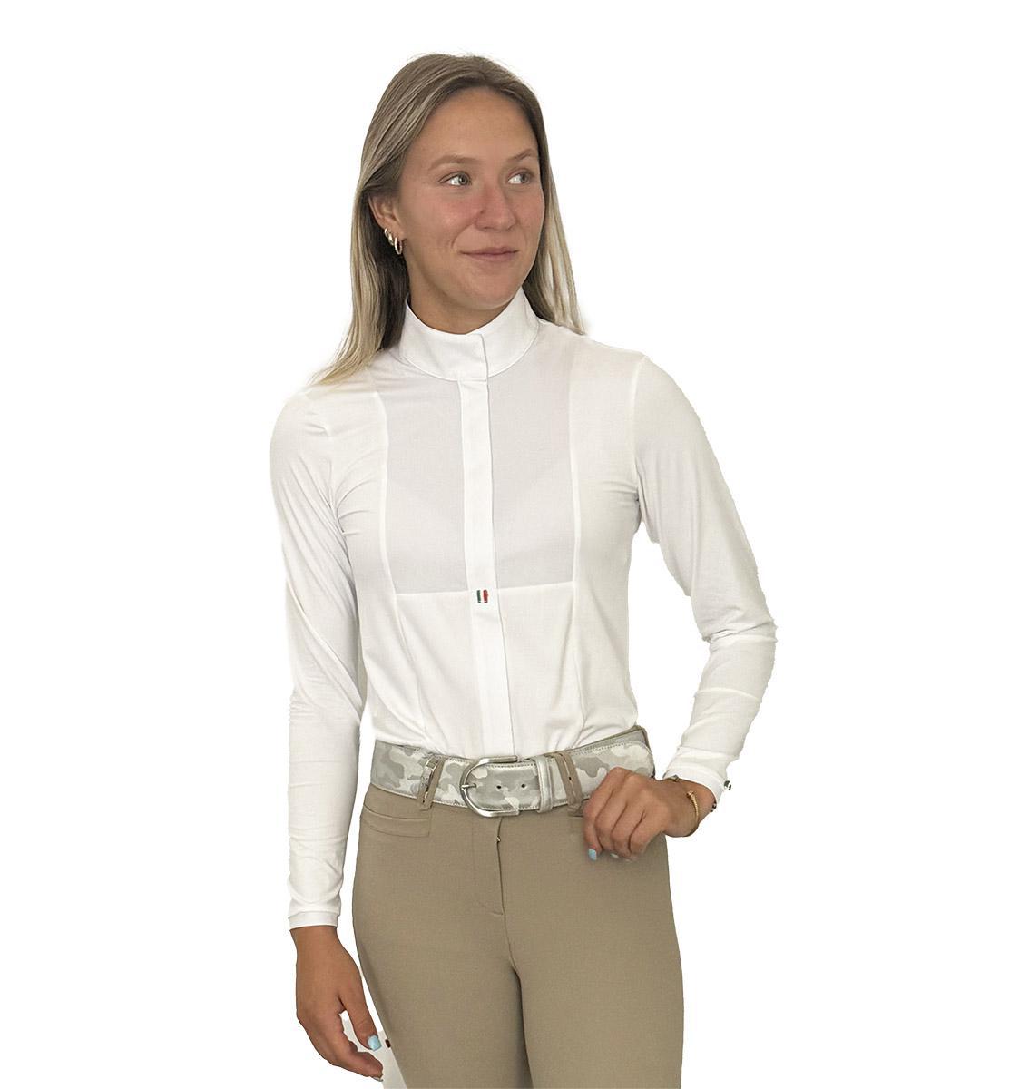 Alina Long Sleeve Show Shirt for Women - Equestrian Riding Shirt for Horse Shows & Competitions - Breathable & Stylish Performance Top for English & Western Riding