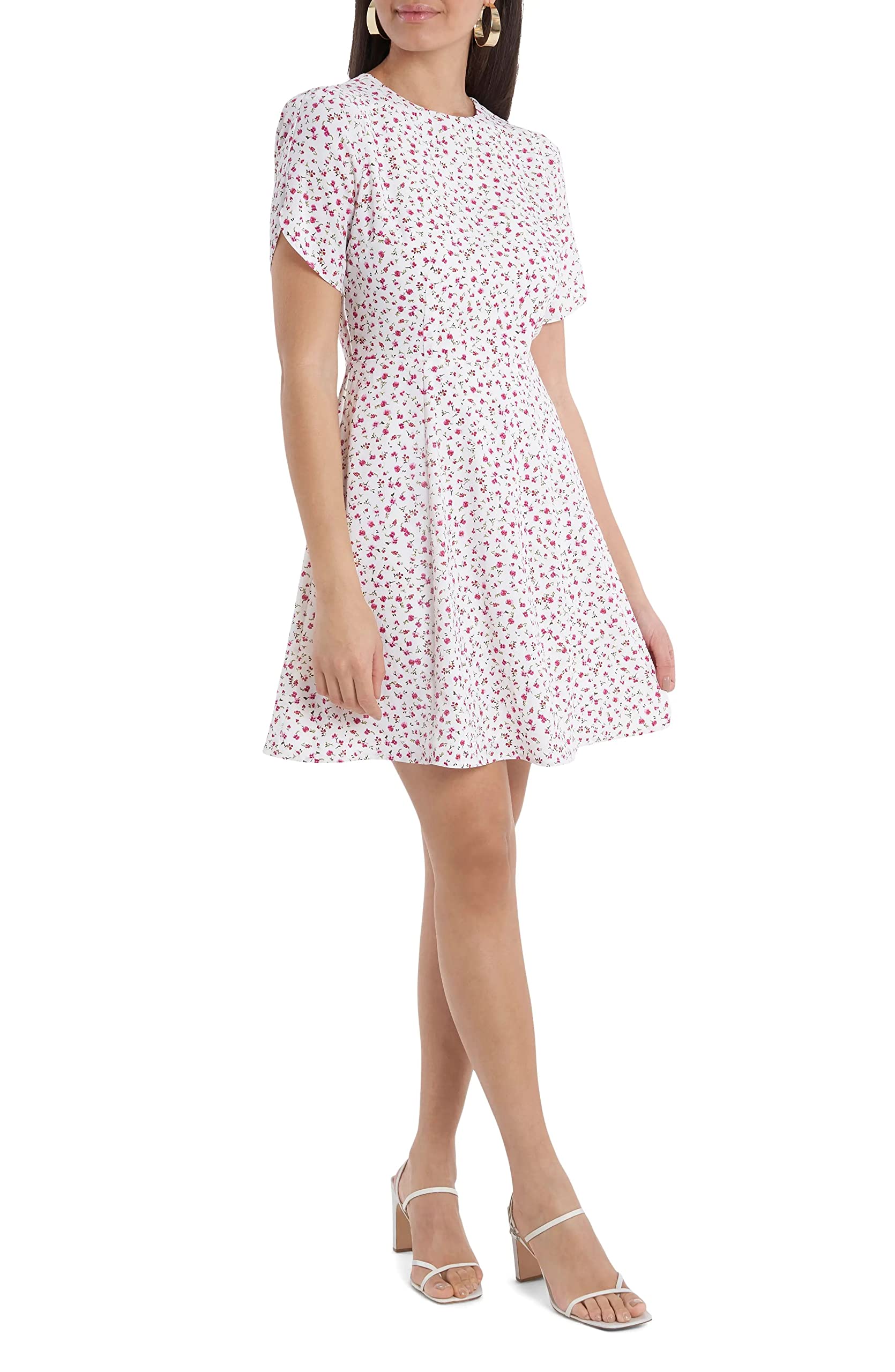 1.STATE Women's Short Sleeve Mini Dress - Flowy Summer Casual Dress for Beach, Party & Everyday Wear