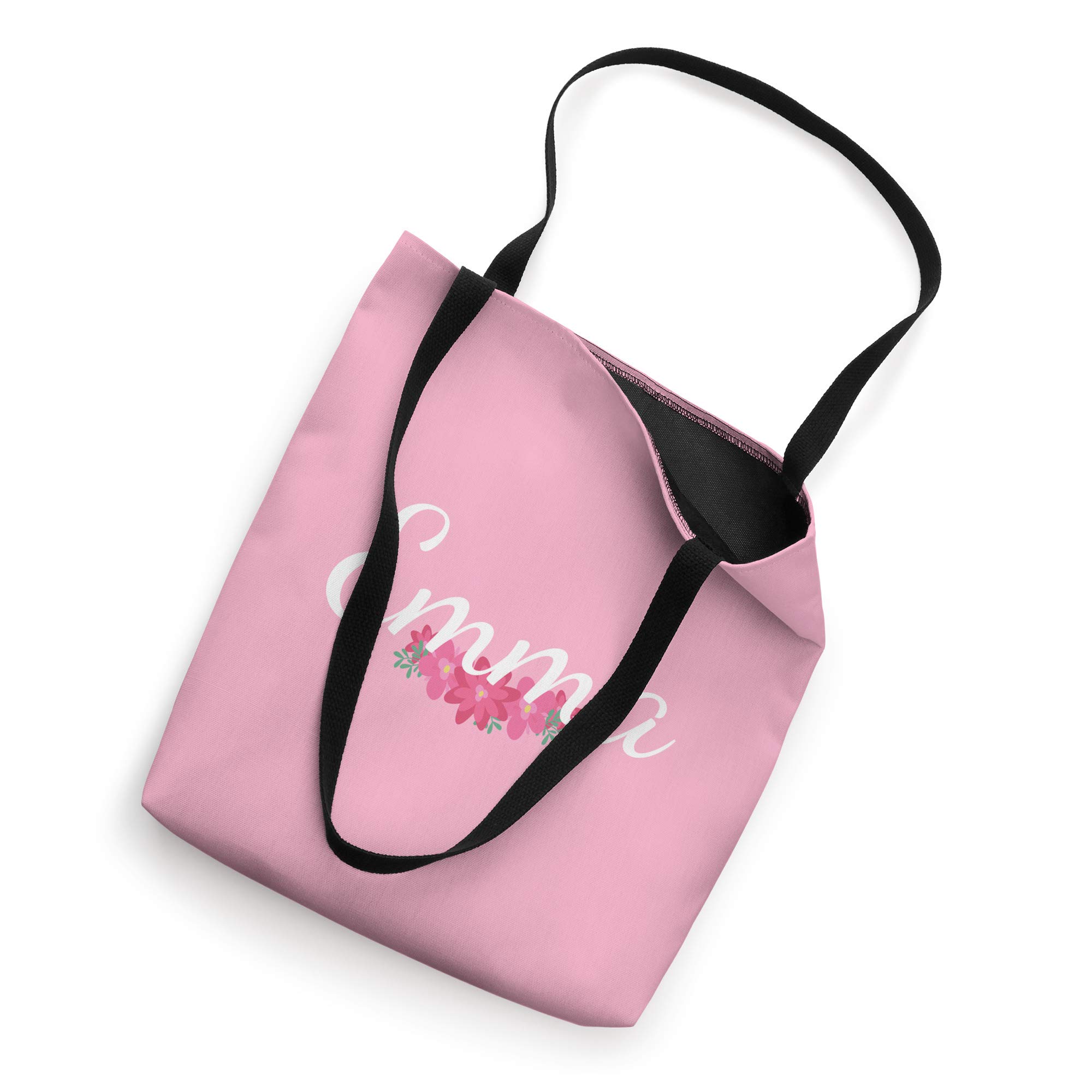 Personalized Emma Floral Pink Tote Bag - Custom Name Gift for Women, Girls | Perfect for Shopping, Beach Trips & Everyday Use