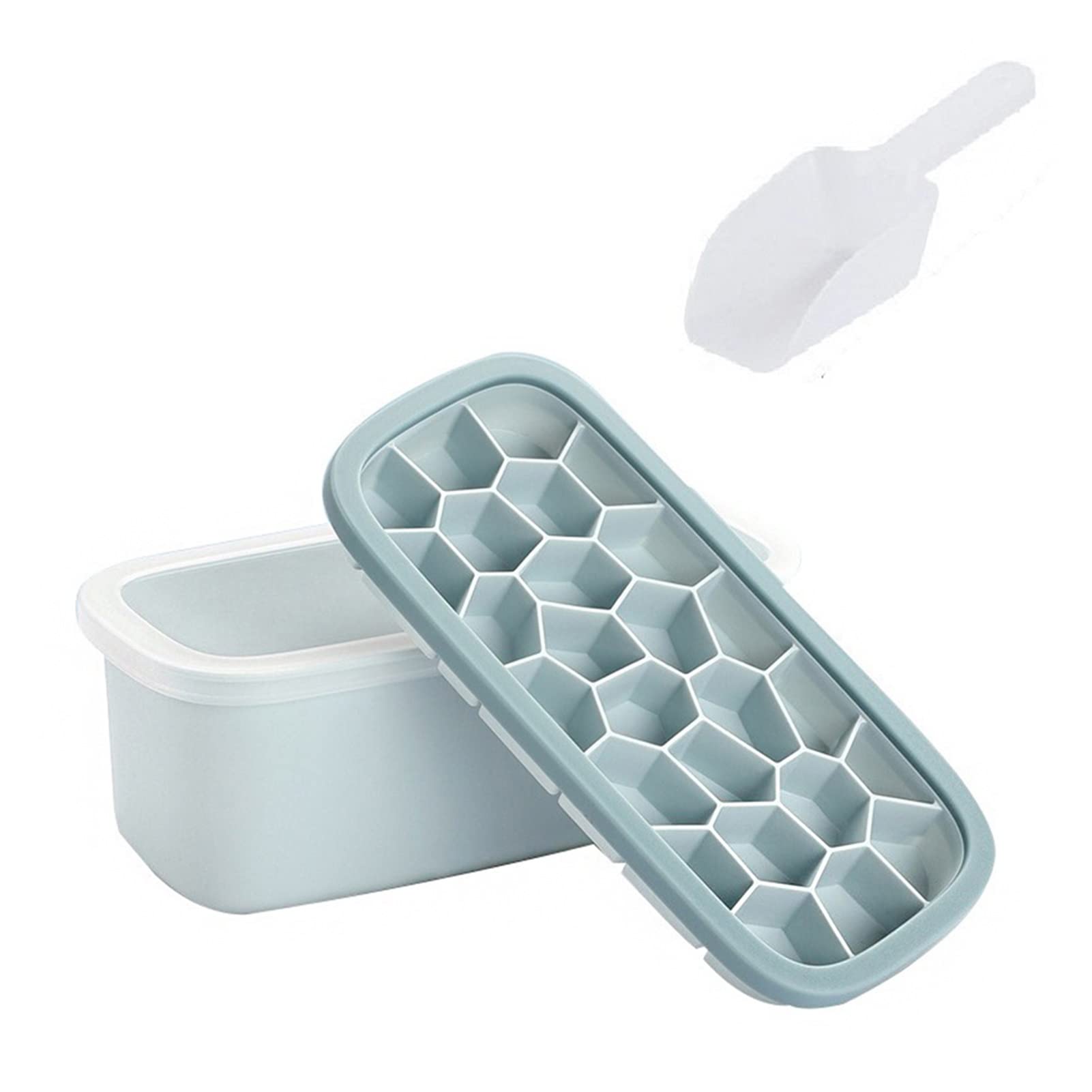 Premium Silicone Ice Cube Tray with Lid - BPA Free Ice Mold for Cocktails, Smoothies & DIY Ice Cream - Reusable Kitchen Tool for Summer Drinks & Party Entertaining (Color: A)