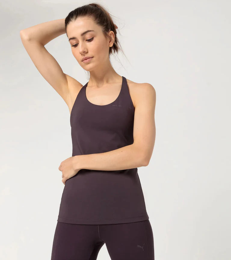 Porsche Women's 2-in-1 Yoga Tank Top - Blackberry | Seamless Workout & Lounge Wear for Yoga, Gym & Casual Outfits