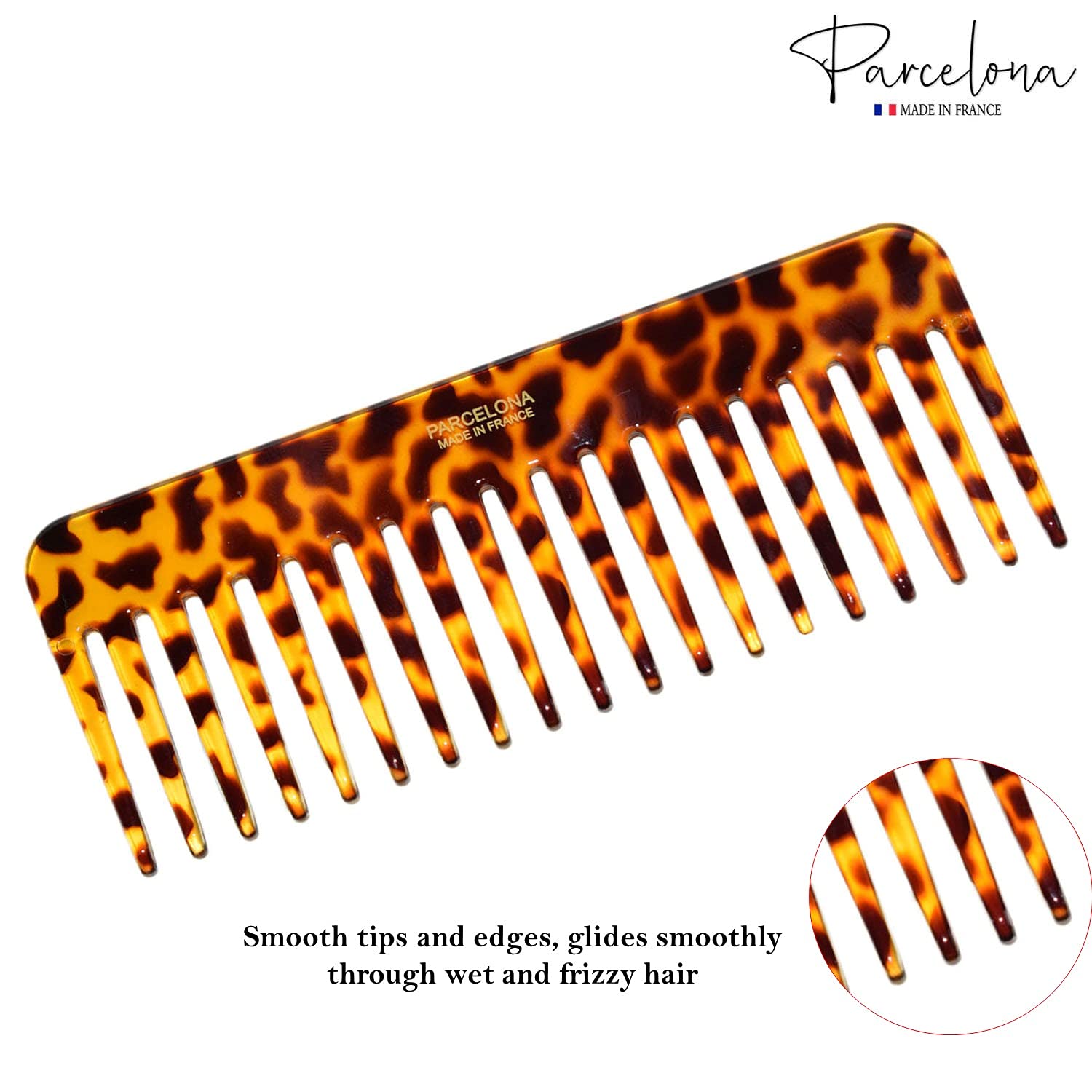 Parcelona French Wide Detangle Leopard Print 6.25