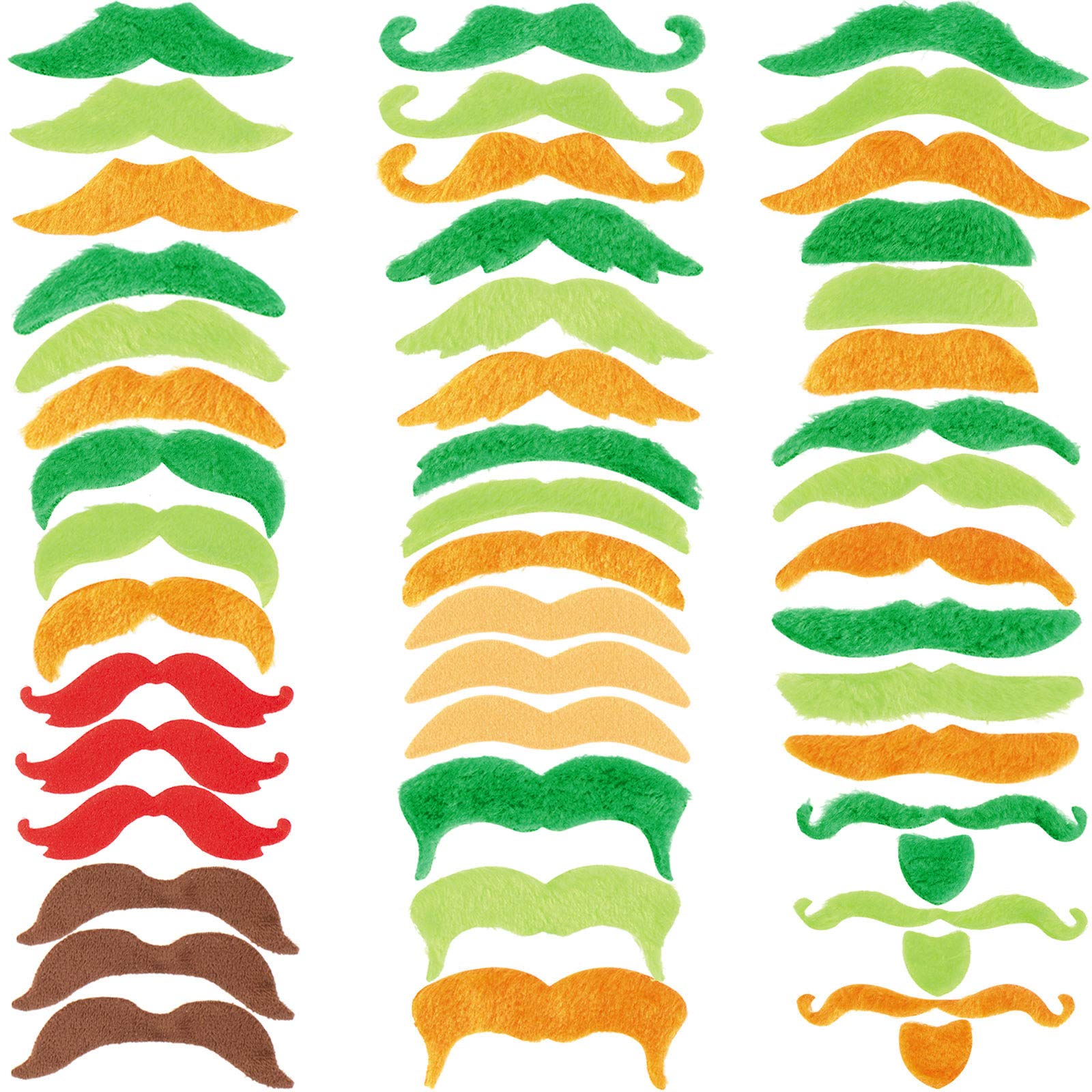 48 Pieces Self-Adhesive Fake Mustaches for Costume Parties - Halloween, Masquerade, Fiesta & Themed Events - Novelty Moustache Set for Adults & Kids - Perfect for Cosplay, Dress-Up & Funny Photo Props