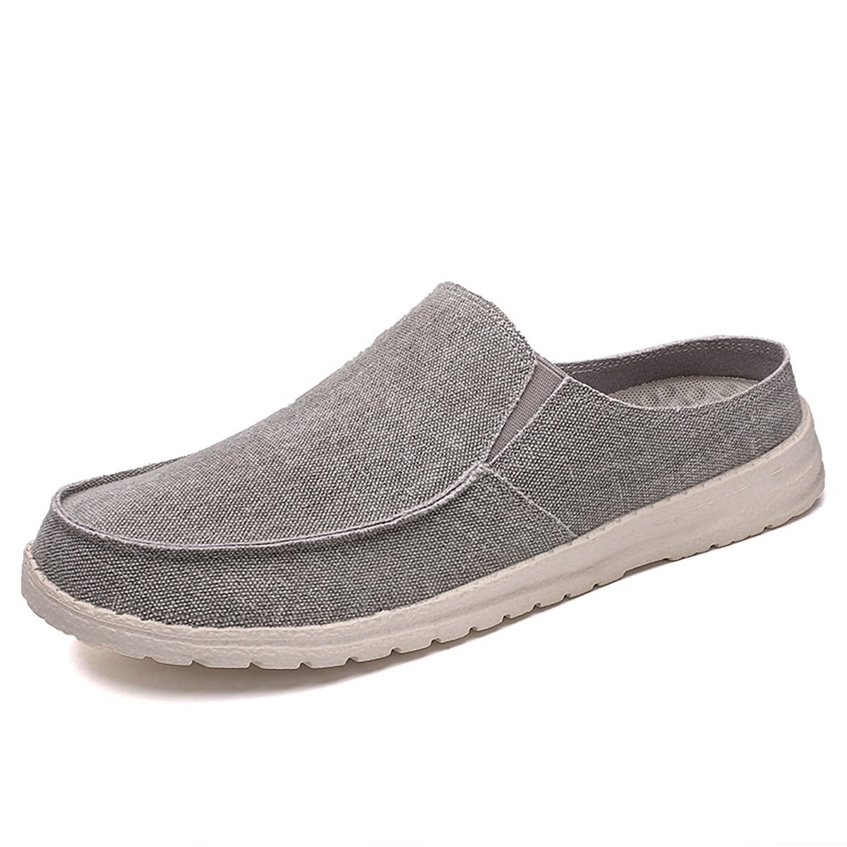 Freeior Men's Canvas Slip-On Slippers - Comfortable Indoor/Outdoor House Shoes for Relaxing at Home, Lounging & Quick Errands