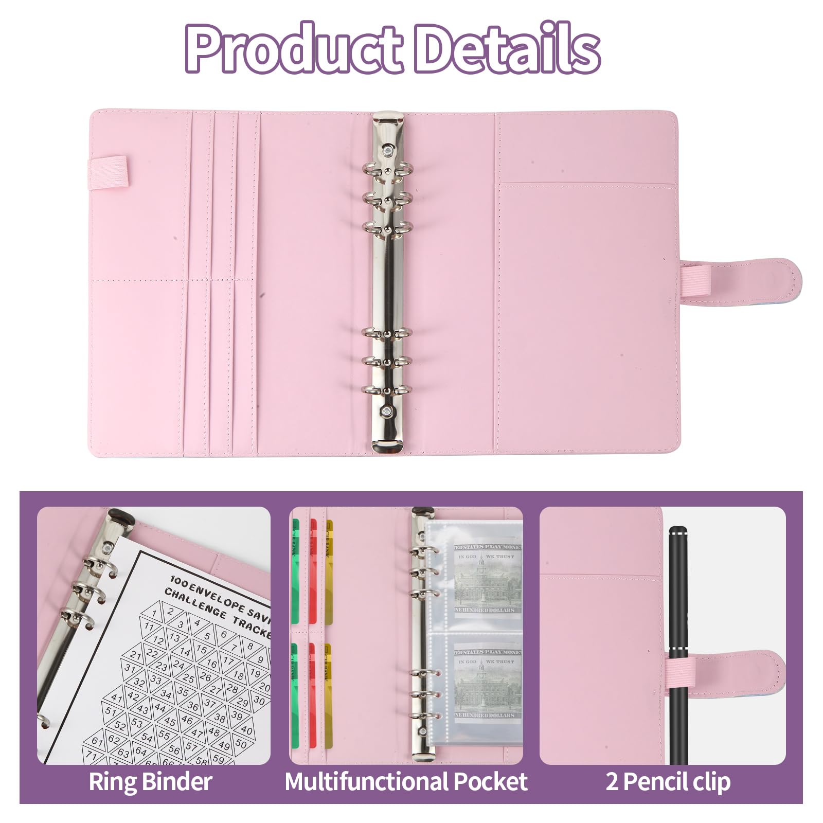 100 Envelopes Money Saving Challenge Binder - Save $5050 in 100 Days with Cash Envelopes, Tracker & Stickers (Multicolor) | Budget Planner for Financial Goals, Debt Payoff & Savings Challenge | Perfect for Home, Office & Personal Finance Organization