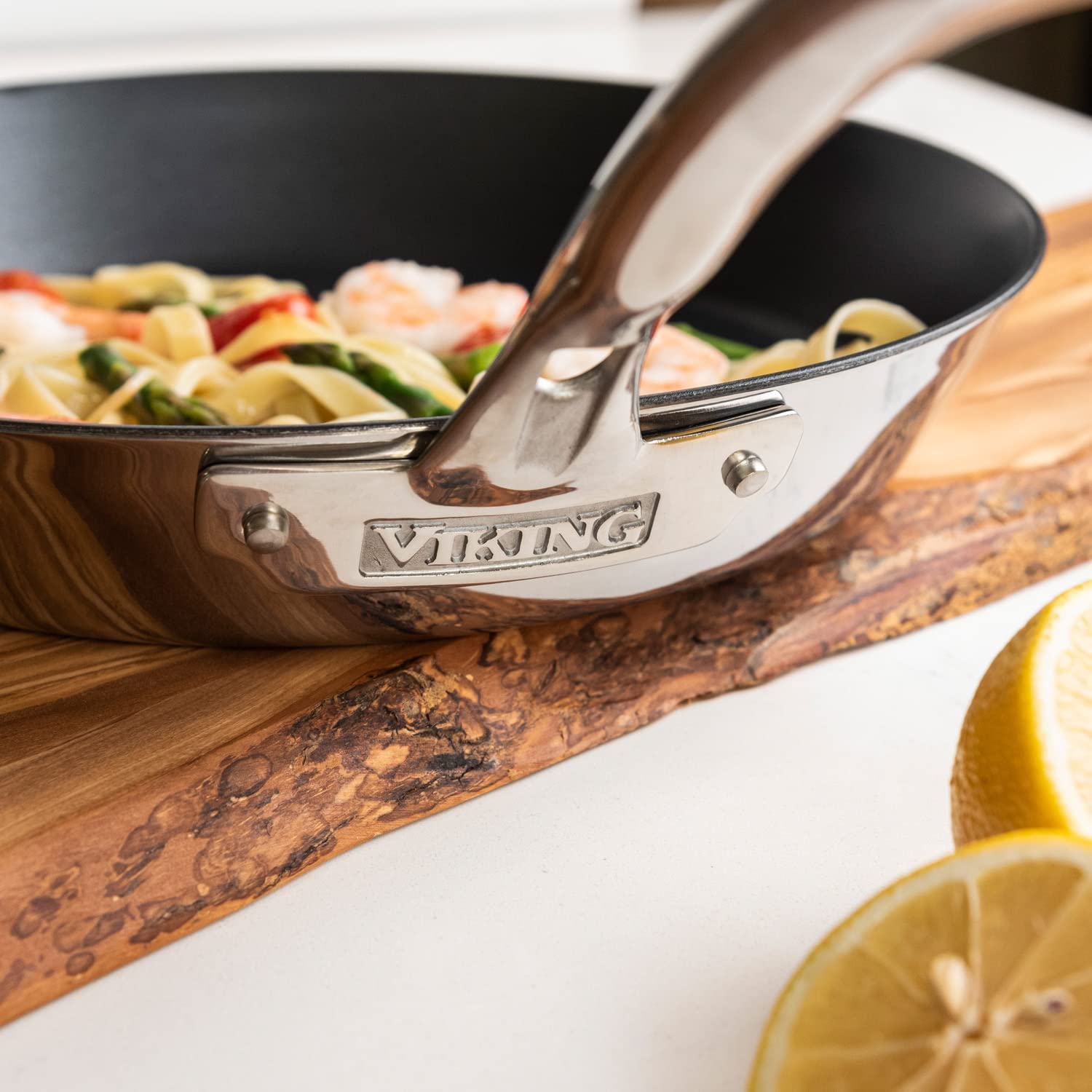 Viking 3-Ply Stainless Steel Nonstick Frying Pan - 12 Inch Professional Cookware with 3 Liter Capacity for Sauteing, Frying & Cooking - Silver Kitchen Essential for Home Chefs & Restaurants