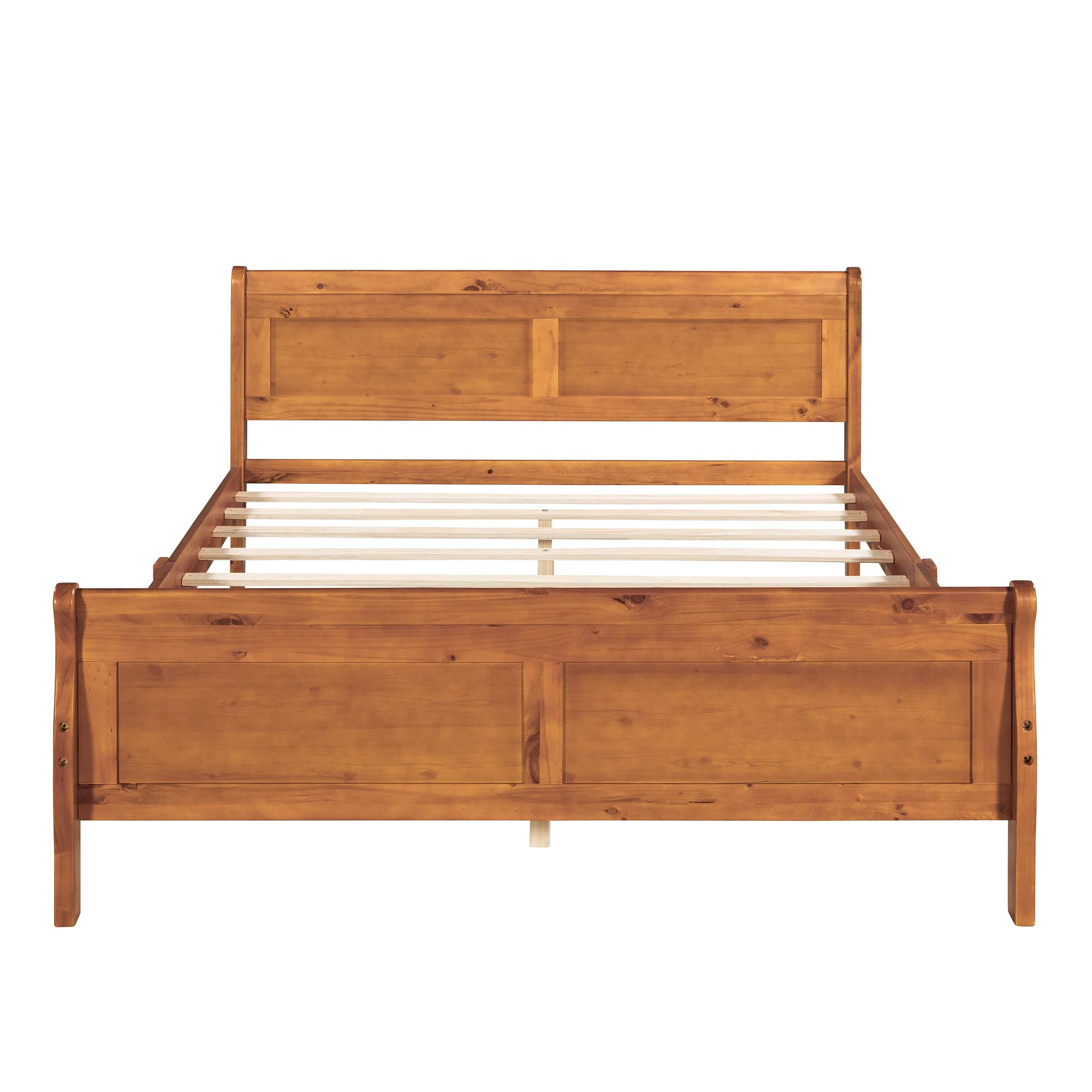 Harper & Bright Designs Queen Size Wooden Platform Bed Frame with Headboard & Slats - No Box Spring Needed - Sturdy Support Legs for Bedroom, Guest Room & Dorm