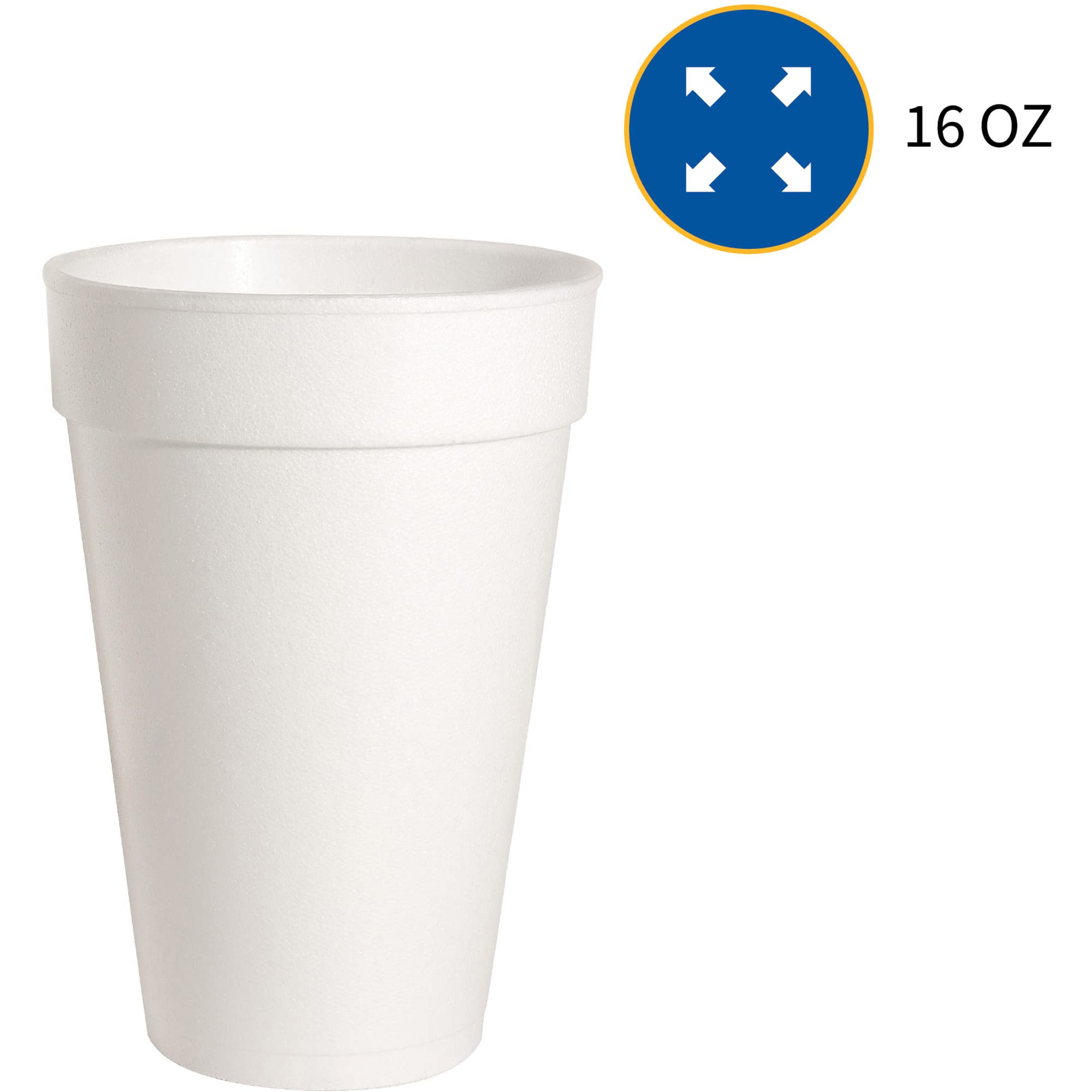 Genuine Joe 16oz Hot & Cold Insulated Foam Cups - 500 Pack | Disposable Coffee Cups for Office, Parties, and Restaurants