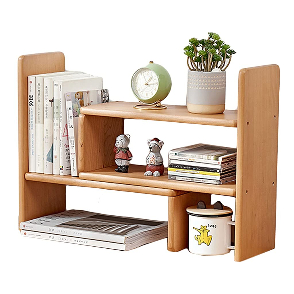 LiPengTao Adjustable Wooden Desktop Bookshelf - Cherry Wood Organizer for Home, Office & Kitchen (40x80x17.4cm) | Perfect for Books, Makeup & Counter Display