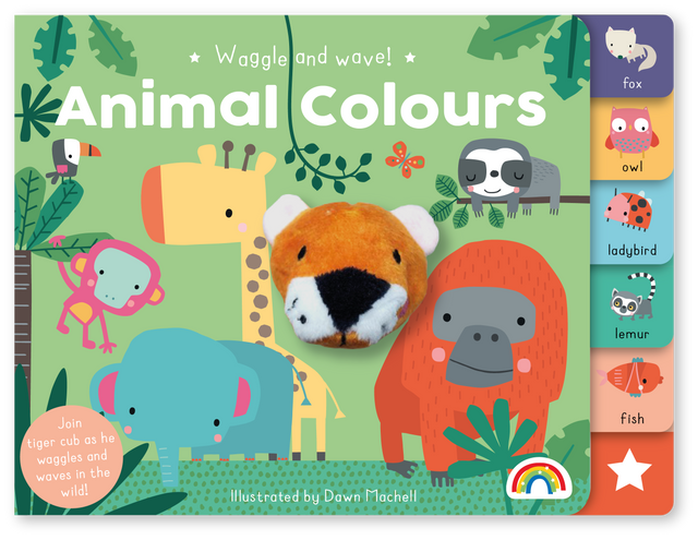 Waggle and Wave Animal Colors Puppet Board Book - Interactive Learning Toy for Toddlers & Kids, Perfect for Storytime & Early Education