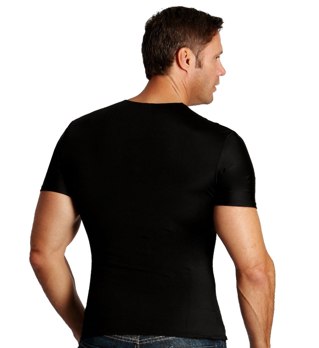 Insta Slim ISPRO Men's Slimming Crew Neck Short Sleeve Compression Shirt - Shapewear for Weight Loss & Body Shaping (3-Pack) | Gym, Workout & Everyday Wear