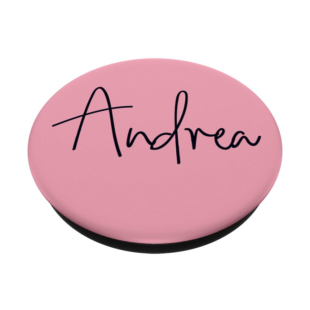Custom Andrea Name PopSocket PopGrip - Personalized Phone Grip for Girls in Pink | Swappable Phone & Tablet Accessory | Perfect for School, Work, and Everyday Use