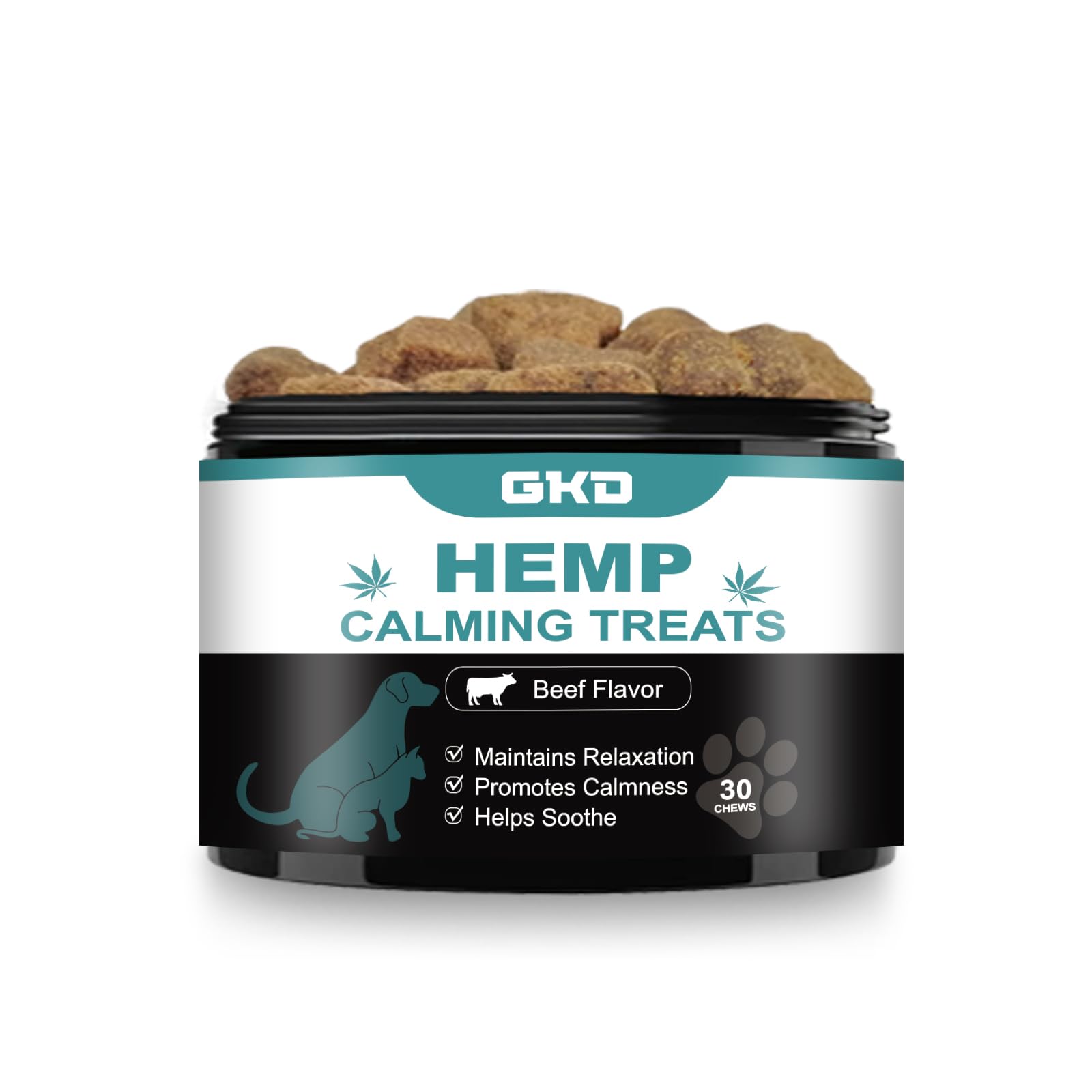 **GKD Puppy Calming Chews for Dogs - Hemp-Infused Anxiety Relief Treats, Sleep & Stress Support for Fireworks, Grooming & Separation | Natural Pet Calming Supplements for Relaxation & Comfort**    *(Use Case: Ideal for anxious pets during thunderstorms, vet visits, travel, or daily stress relief.)*