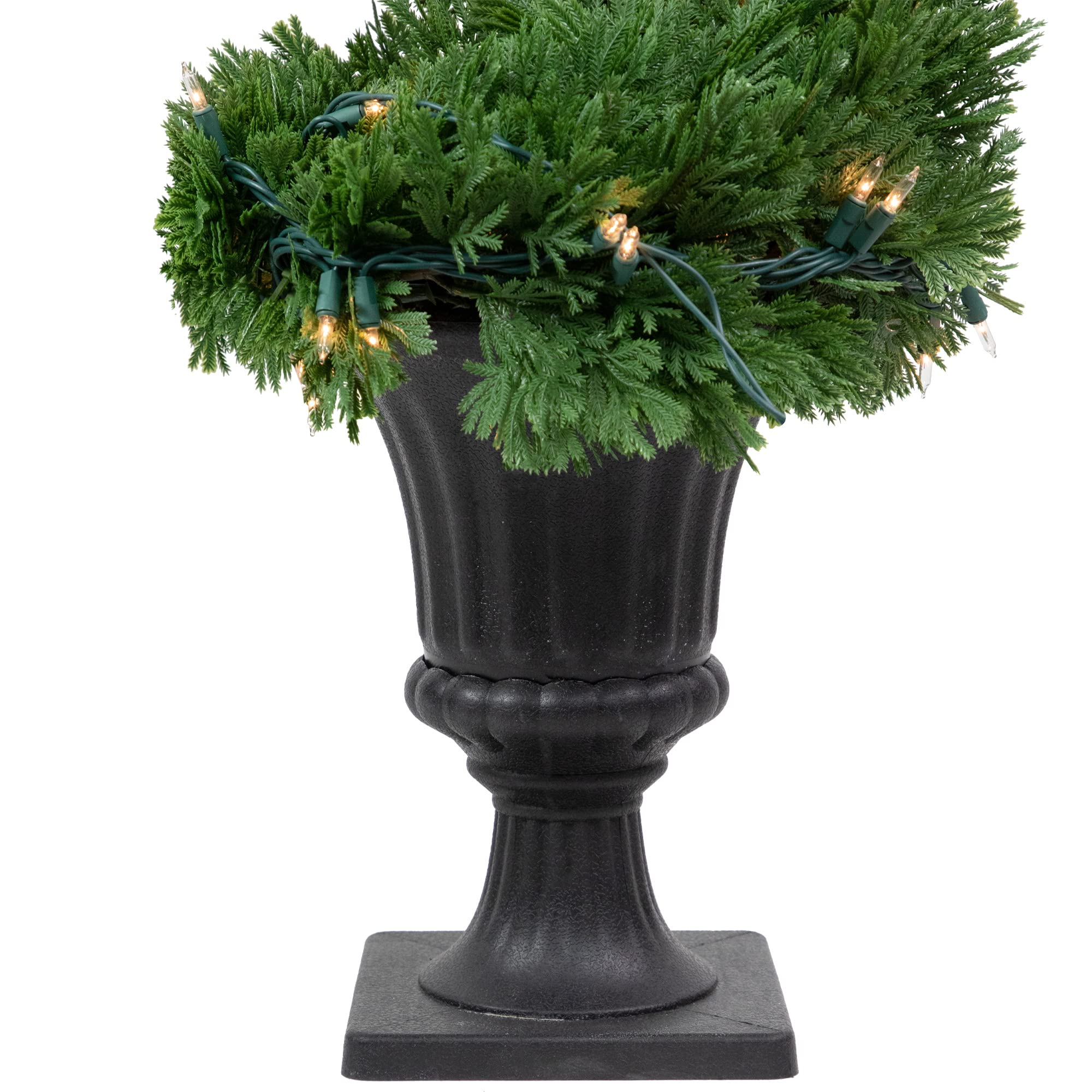 Northlight Real Touch™ Artificial Pre-Lit Cedar Spiral Topiary Tree with Clear Lights - 4.5