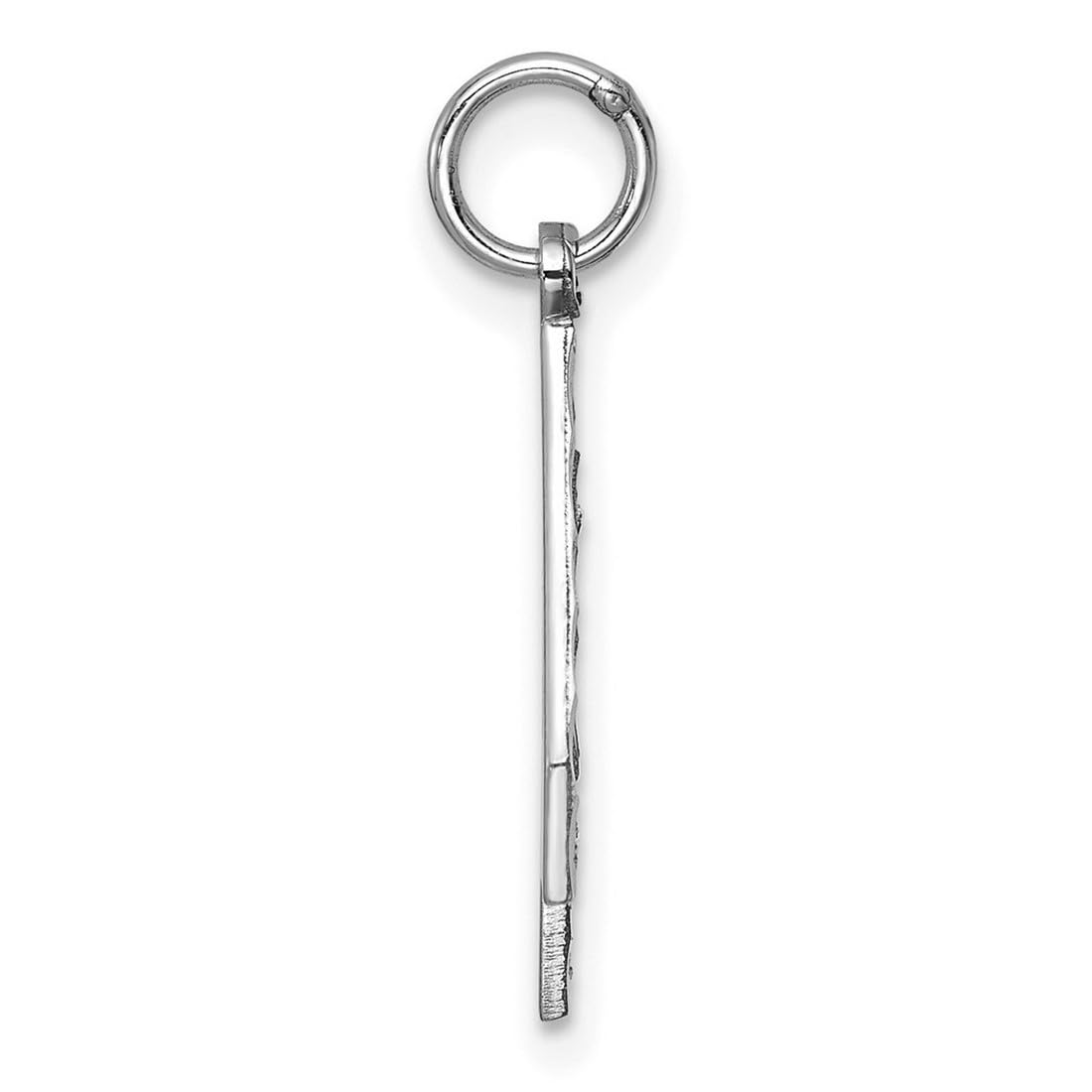14K White Gold Sparkle Cut Sports Number Charm Pendant Necklace for Women - 25.2x6.8mm Elegant Jewelry for Game Day, Graduation & Special Occasions