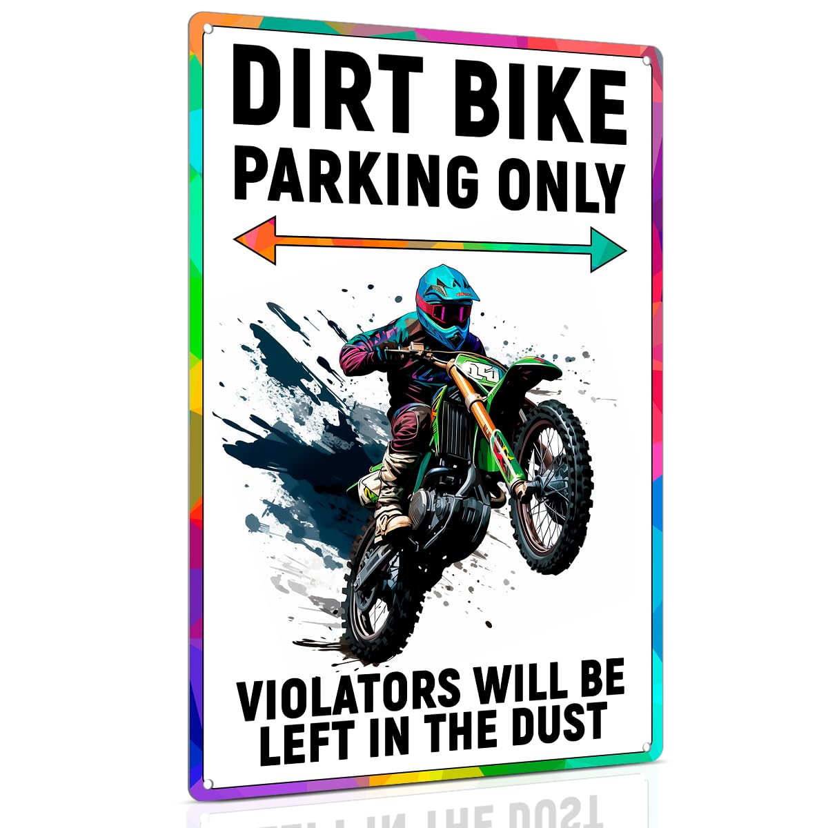 Dirt Bike Accessories & Decor - ALKB Dirt Bike Parking Only Sign - Perfect Motocross Gifts for Boys & Riders - Ideal for Garage, Bedroom, or Man Cave Decor