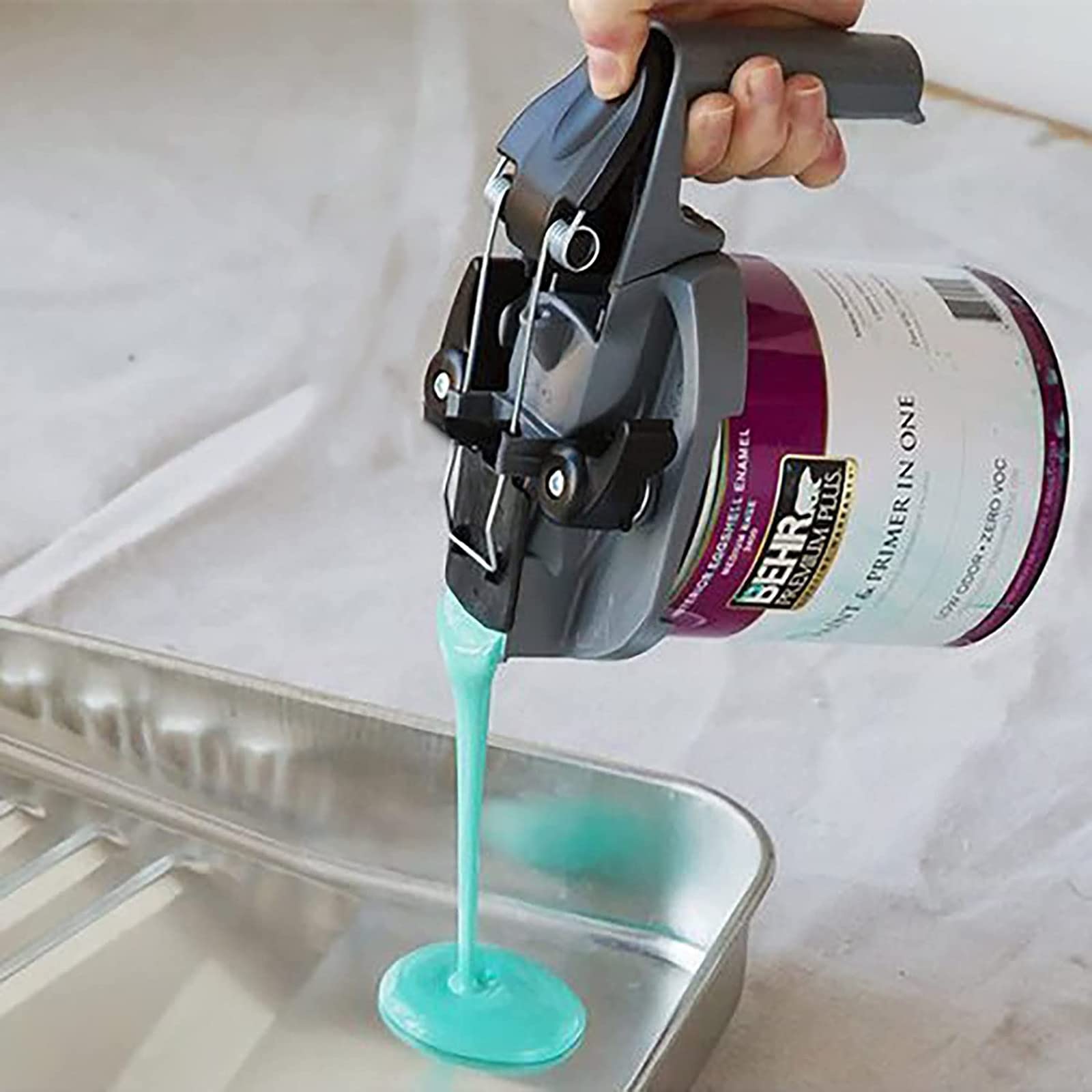 **Gallon Size Paint Mixer Lid with Dumping Nozzle - Drip-Free Paint Dispenser & Stirrer for Easy Mixing & Storage - Perfect for DIY Home Painting & Professional Use**