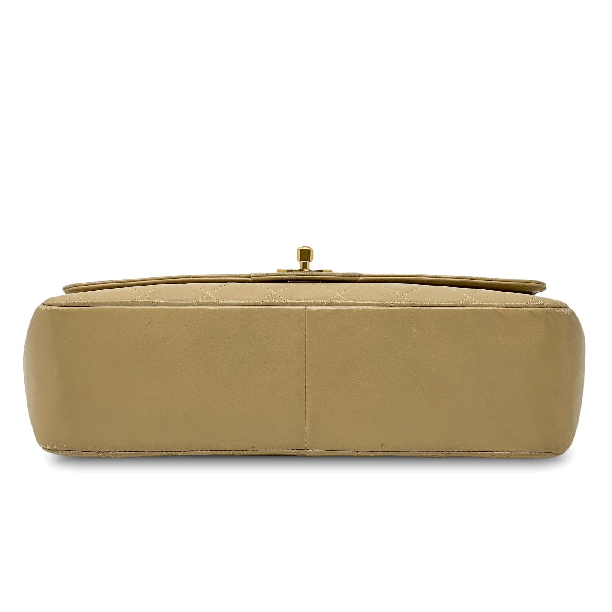 Vintage Chanel Beige Lambskin Medium Flap Bag - Classic Luxury Handbag for Women | Perfect for Date Night, Office & Special Occasions