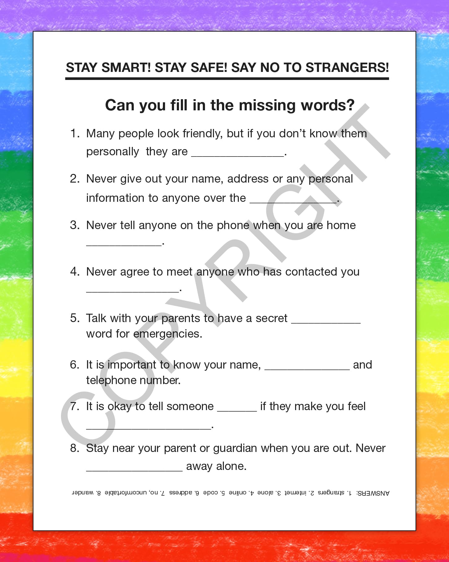 ZOCO Stranger Danger Custom Coloring Books - 250 Bulk Pack (No Crayons Included) - Kids Educational Activity Books for Safety Awareness - Perfect for Classroom, Daycare & Homeschool Learning