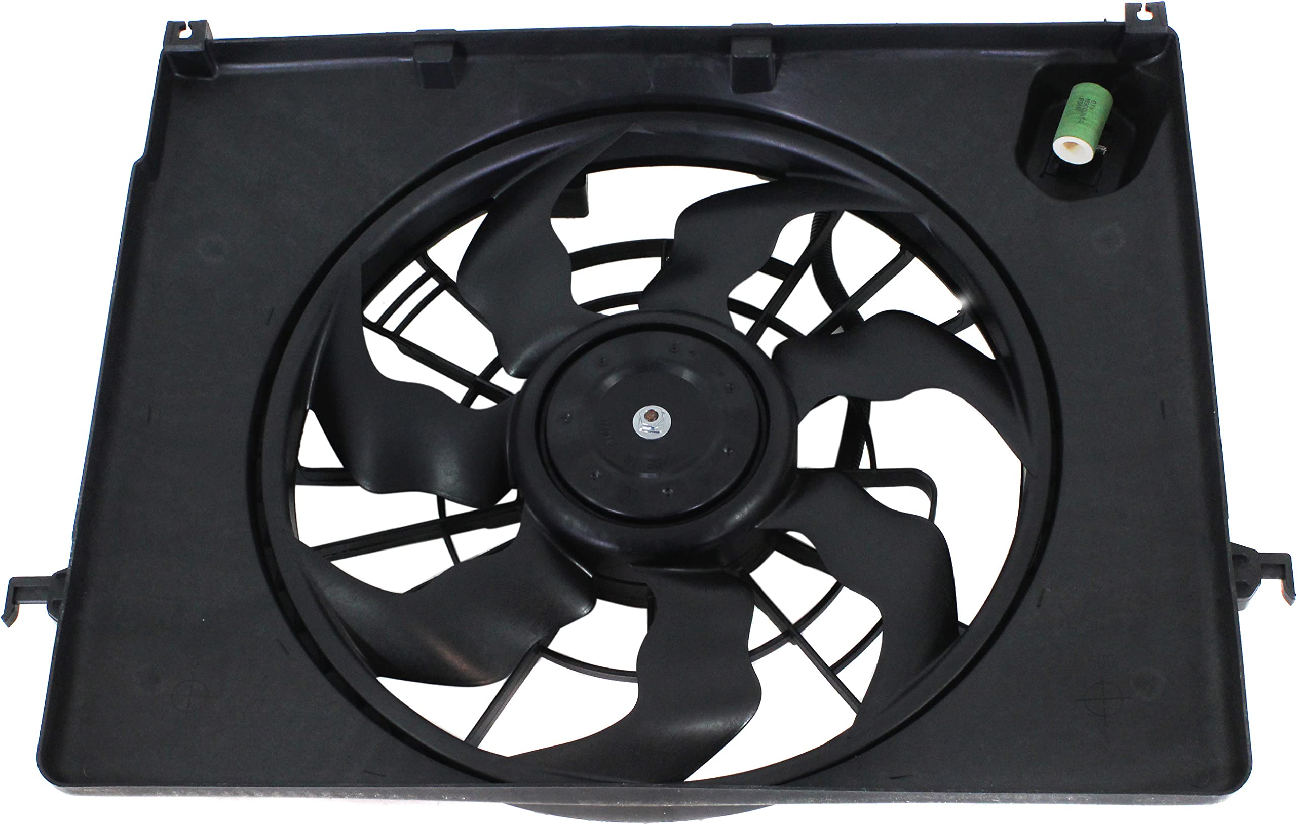 Go-Parts Radiator Fan Assembly for Hyundai Sonata/Kia Optima 2011-2013 | 2.0L Engine Cooling Fan with Resistor | Direct Replacement for 2012-2013 Models | Perfect for Overheating Prevention & AC Performance