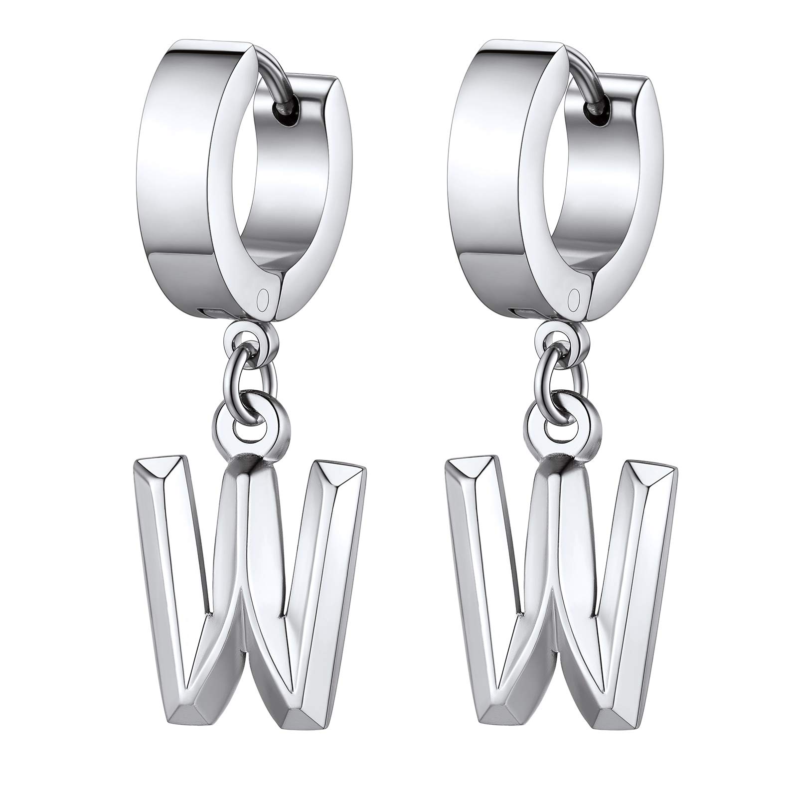 Stylish Initial Letter Dangle Earrings for Women & Men - A to Z Alphabet, Silver/Gold/Black Hypoallergenic Stainless Steel Drop Earrings with Gift Box - Perfect for Gifts, Parties & Everyday Fashion Accessories