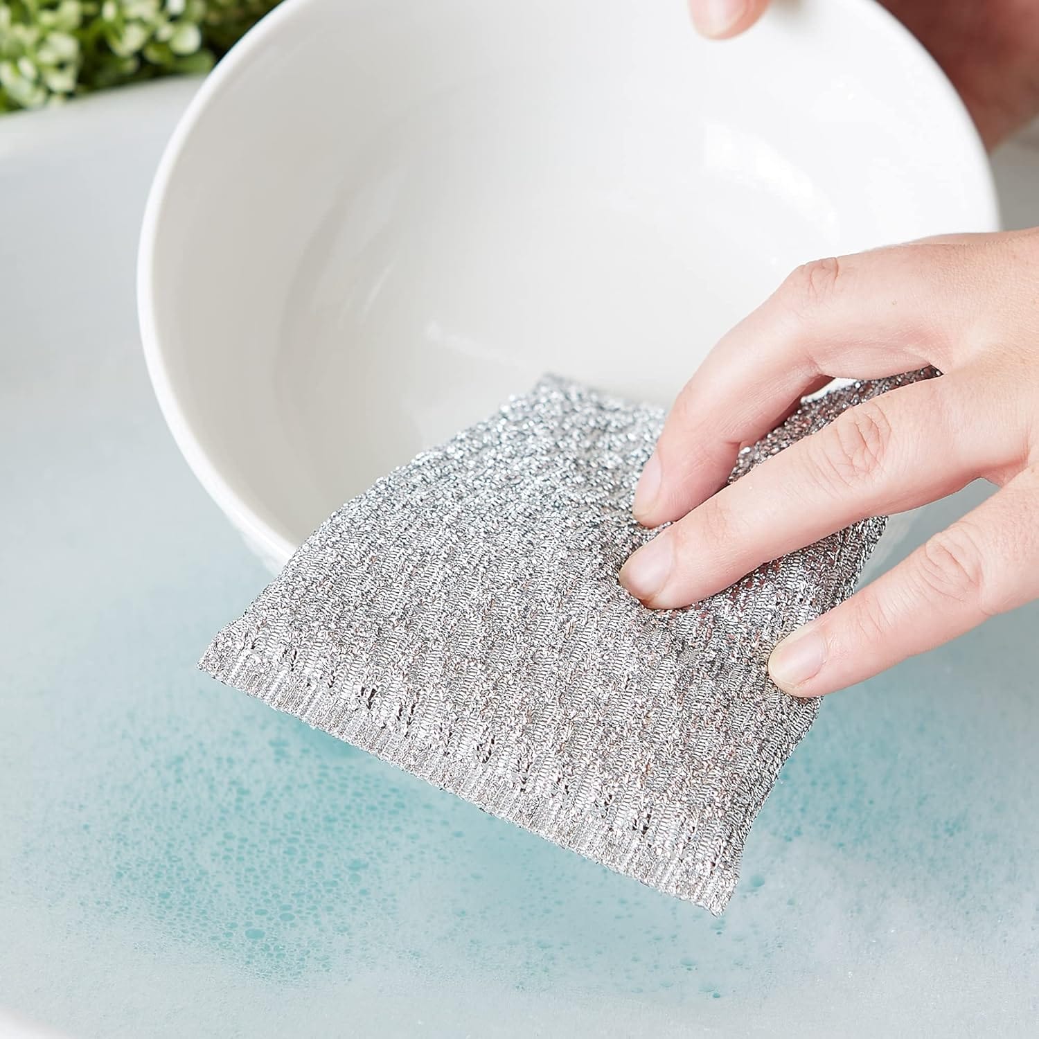 Non-Stick Cookware Scrubber Sponge - 3 Pack - Gentle Cleaning for Pots, Pans & Kitchenware - Dishwasher Safe Scouring Pads for Easy Cleaning