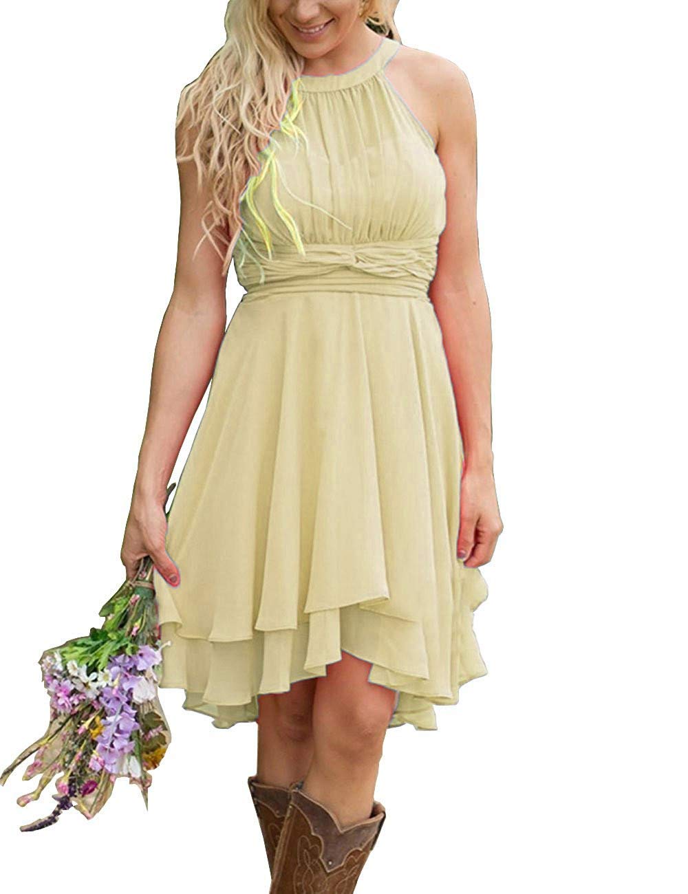 Elegant Women's Short Country Bridesmaid Dresses - Western Style Wedding Guest Dress for Bridal Party & Cowgirl Theme Events