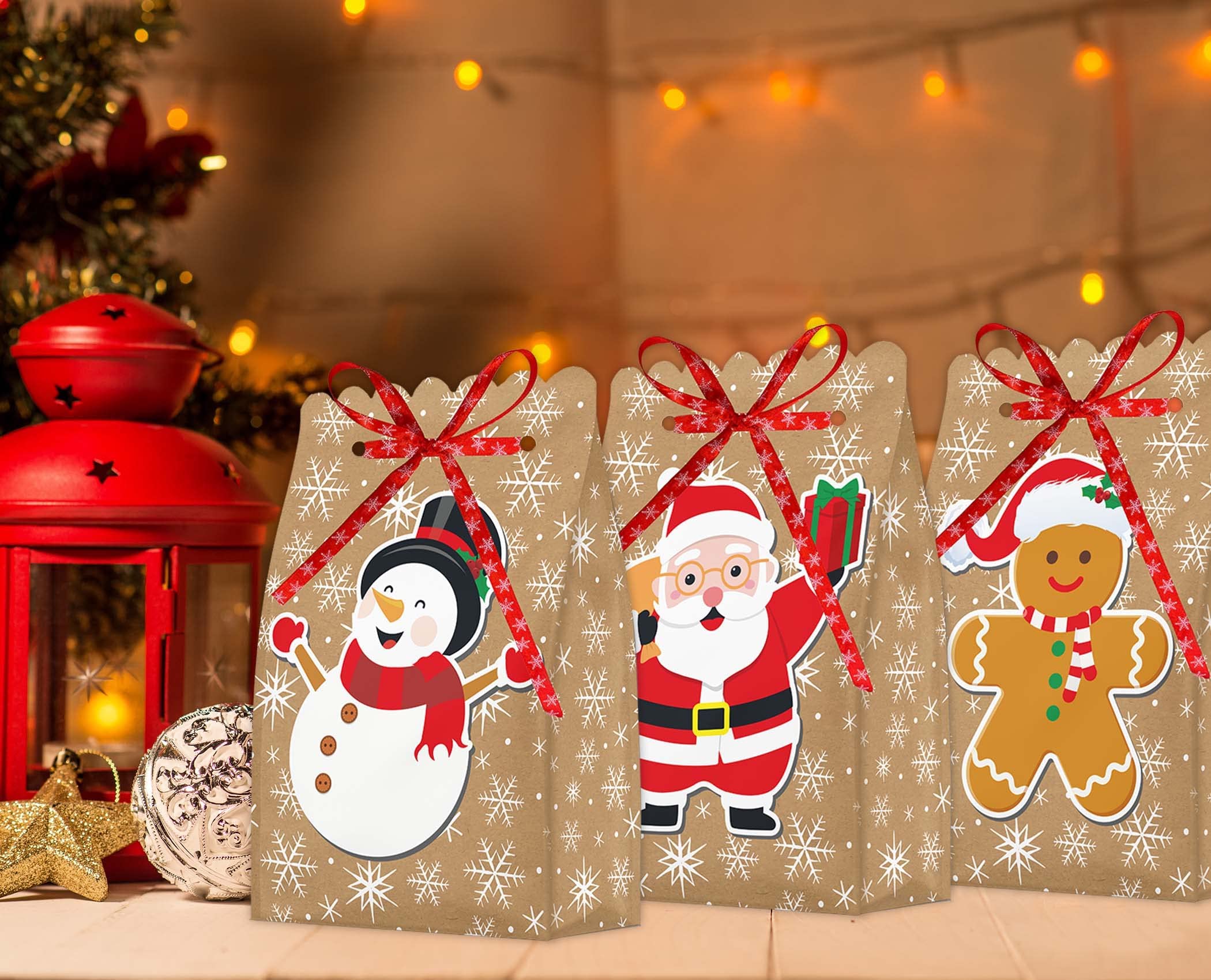 Funnlot Christmas Small Gift Boxes & Bags Bulk Set - Mini Holiday Candy Treat Bags, Party Favors, Stocking Stuffers for Xmas Gifts, Decorations (Perfect for Classroom Exchanges, Office Parties & Secret Santa)