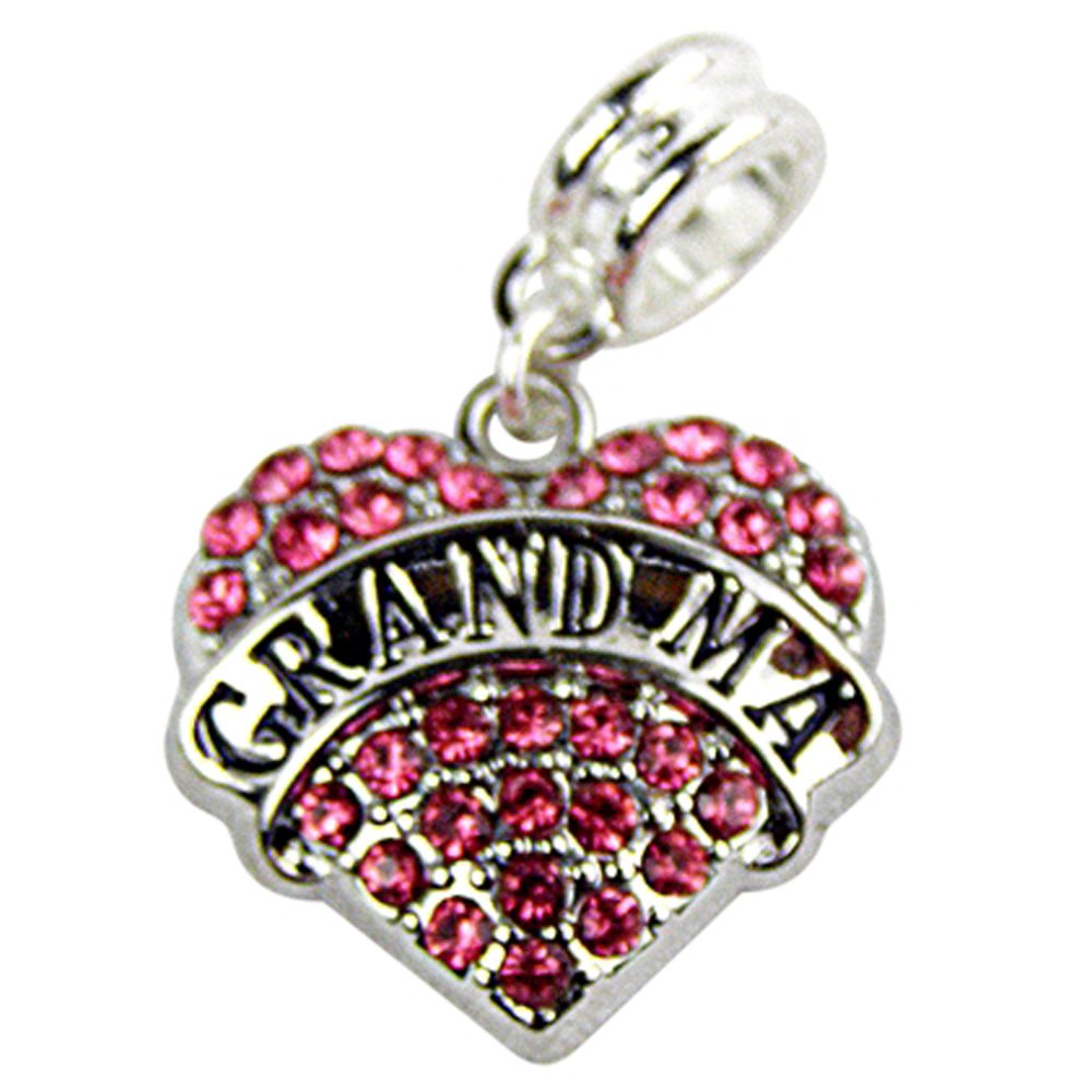 Universal Pink Sparkly Grandma Charm - Elegant Jewelry Gift for Grandmothers, Mothers Day, Birthday & Special Occasions